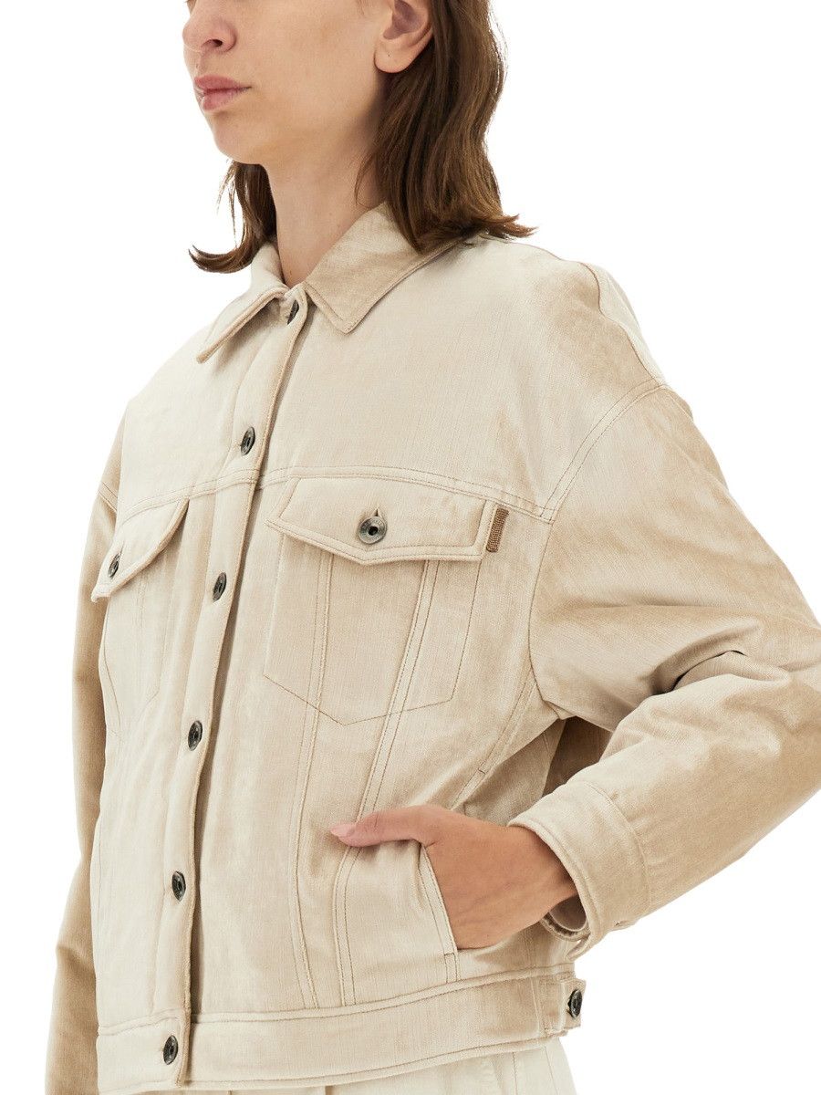 Brunello Cucinelli BRUNELLO CUCINELLI PADDED JACKET - BEIGE (IT 42) Size M / US 6-8 / IT 42-44 - 4 Thumbnail