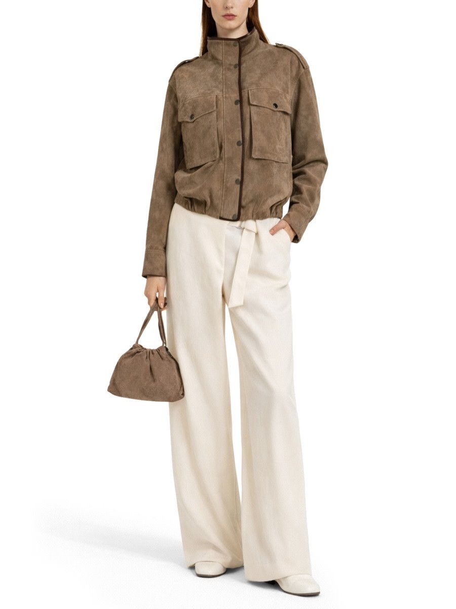 Brunello Cucinelli BRUNELLO CUCINELLI LEATHER JACKET - DOVE (IT 42) Size M / US 6-8 / IT 42-44 - 2 Thumbnail