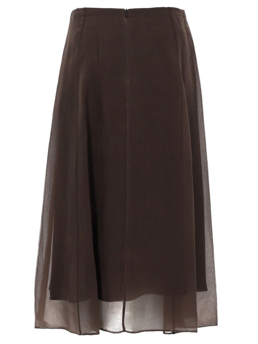 Brunello Cucinelli BRUNELLO CUCINELLI "CIRCLE" MIDI SKIRT - BROWN (IT 42) Size 42" / US 20 - 3 Thumbnail