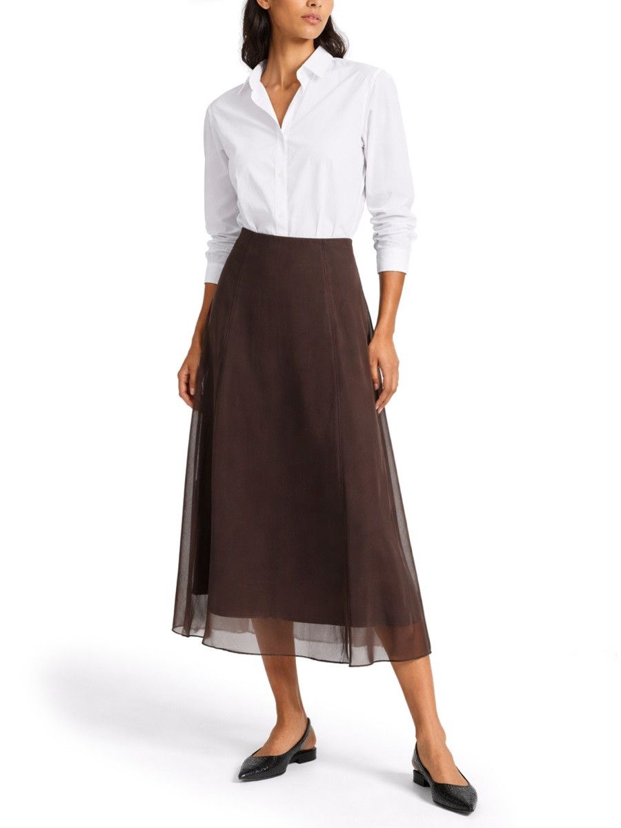 Brunello Cucinelli BRUNELLO CUCINELLI "CIRCLE" MIDI SKIRT - BROWN (IT 42) Size 42" / US 20 - 2 Thumbnail