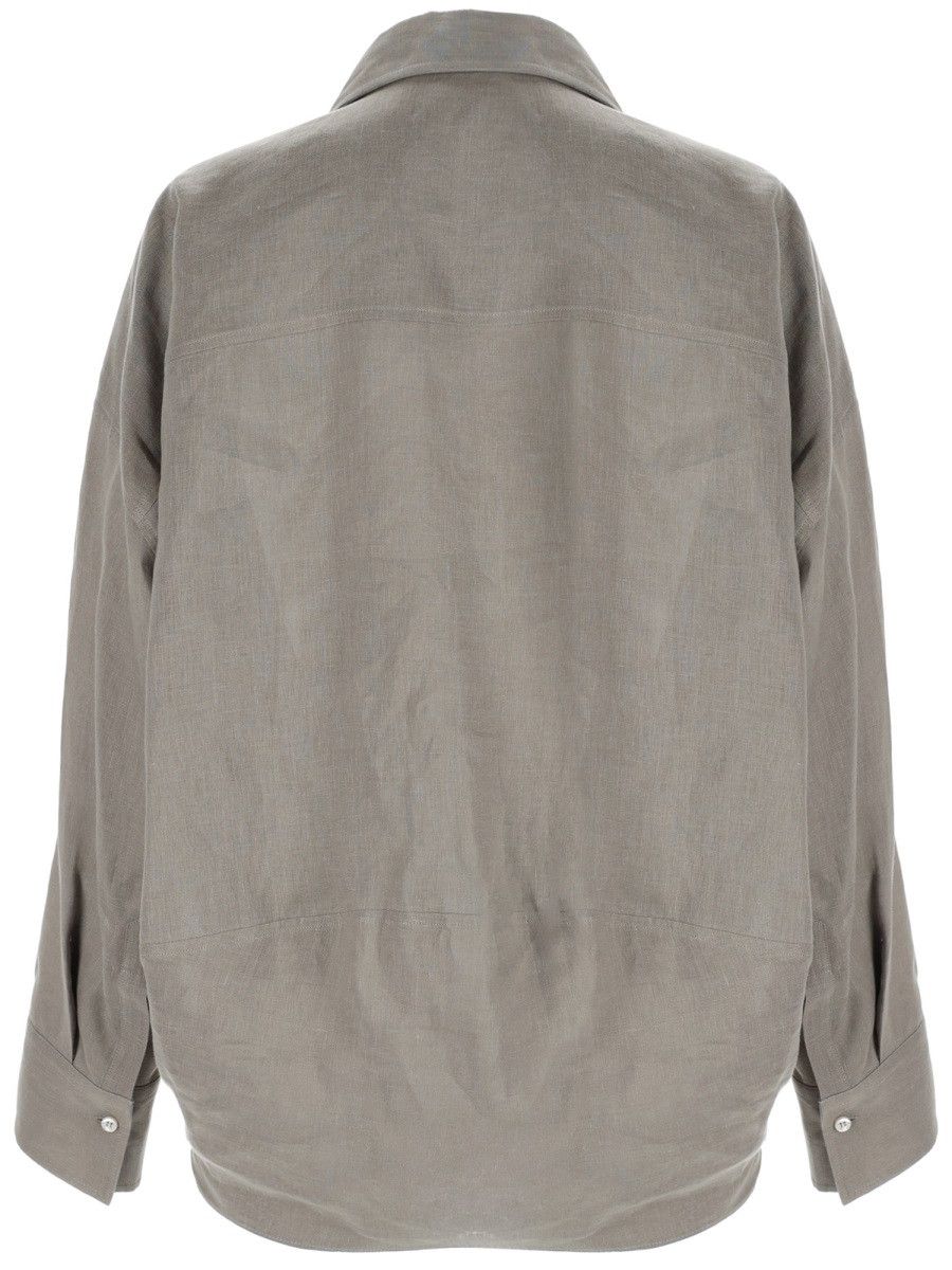 Brunello Cucinelli BRUNELLO CUCINELLI LINEN SHIRT - GREEN Size M / US 6-8 / IT 42-44 - 3 Thumbnail