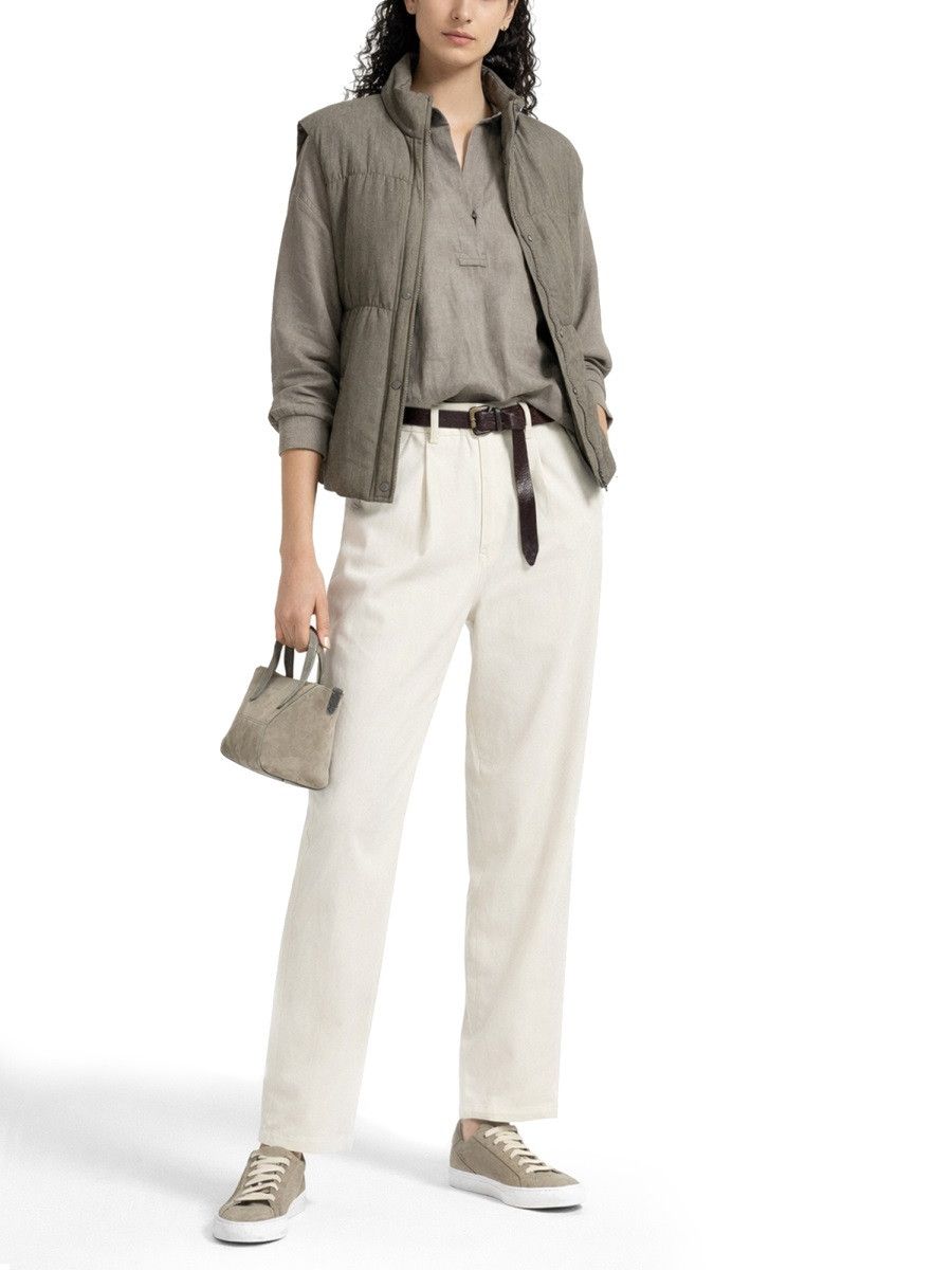 Brunello Cucinelli BRUNELLO CUCINELLI LINEN SHIRT - GREEN Size M / US 6-8 / IT 42-44 - 2 Thumbnail