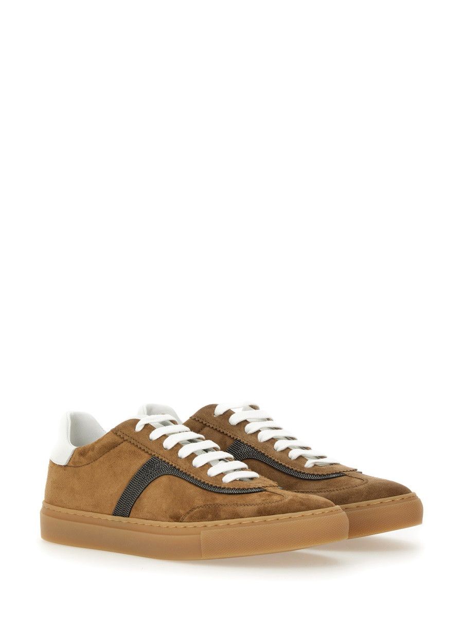 Brunello Cucinelli BRUNELLO CUCINELLI LEATHER SNEAKER - BROWN (IT 40) Size US 10 / IT 40 - 2 Thumbnail
