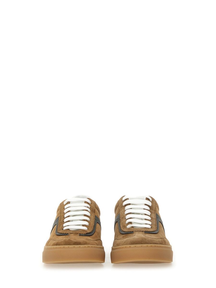 Brunello Cucinelli BRUNELLO CUCINELLI LEATHER SNEAKER - BROWN (IT 40) Size US 10 / IT 40 - 4 Thumbnail