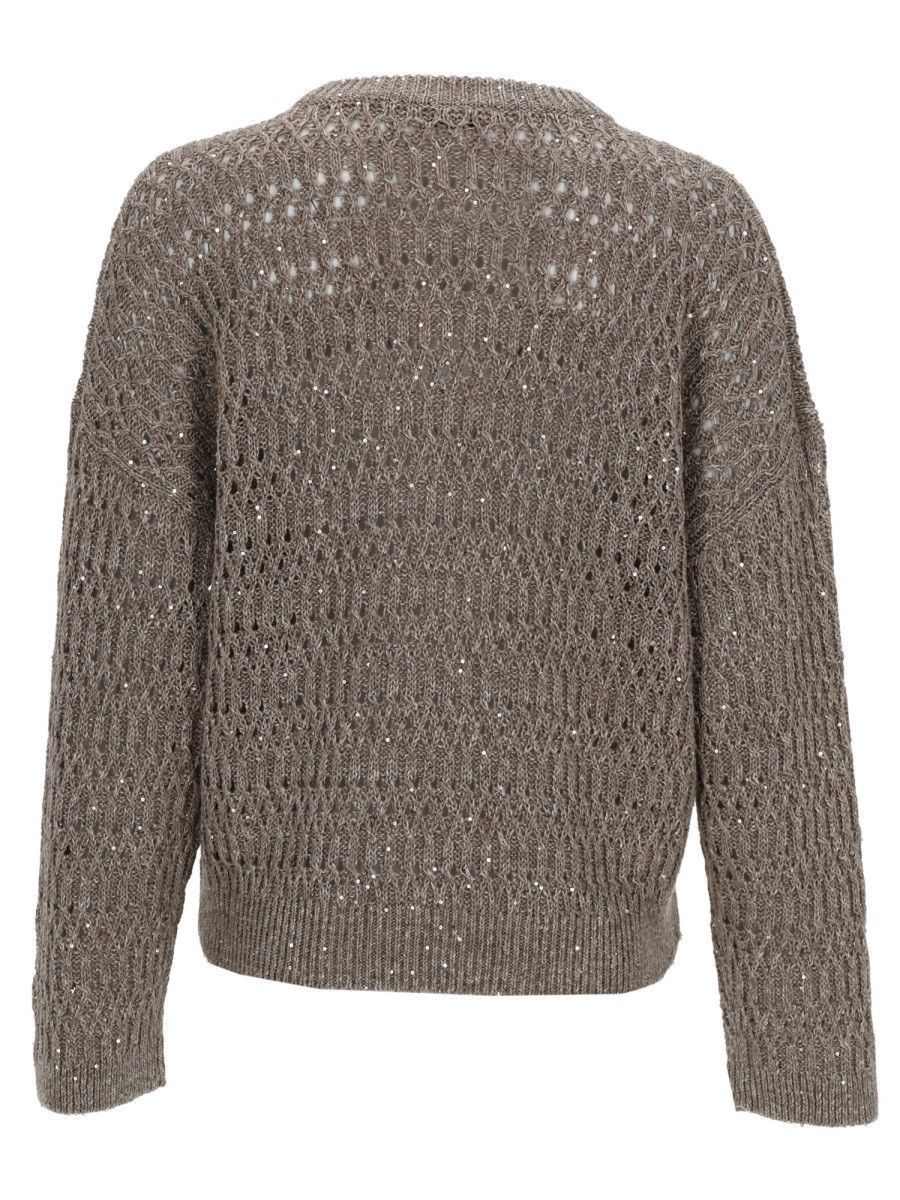 Brunello Cucinelli BRUNELLO CUCINELLI LINEN KNITWEAR - DOVE Size L / US 10 / IT 46 - 3 Thumbnail