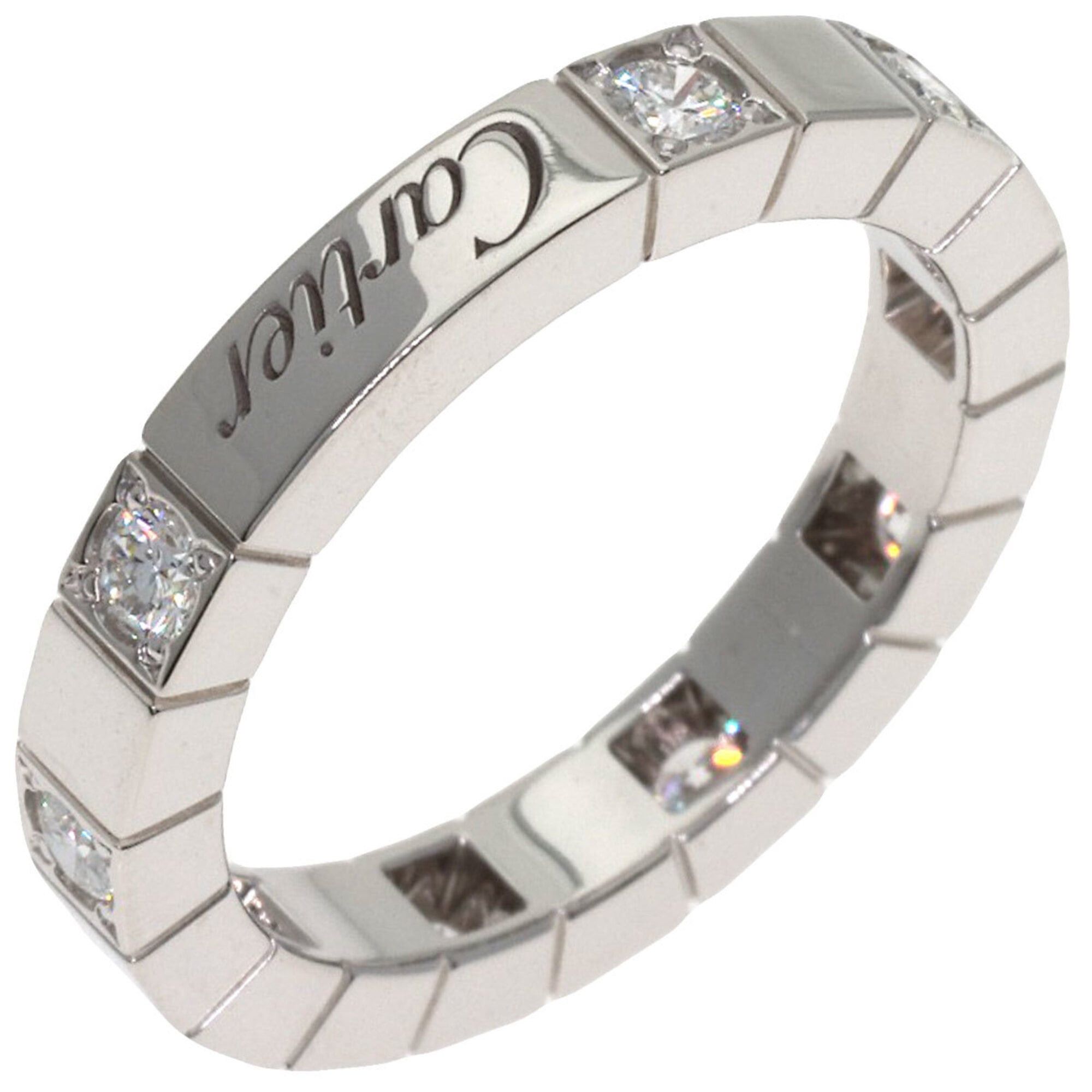 Cartier Cartier Lanieres Half Diamond Ring #49, 18K White Gold, Women's. Size ONE SIZE - 2 Thumbnail
