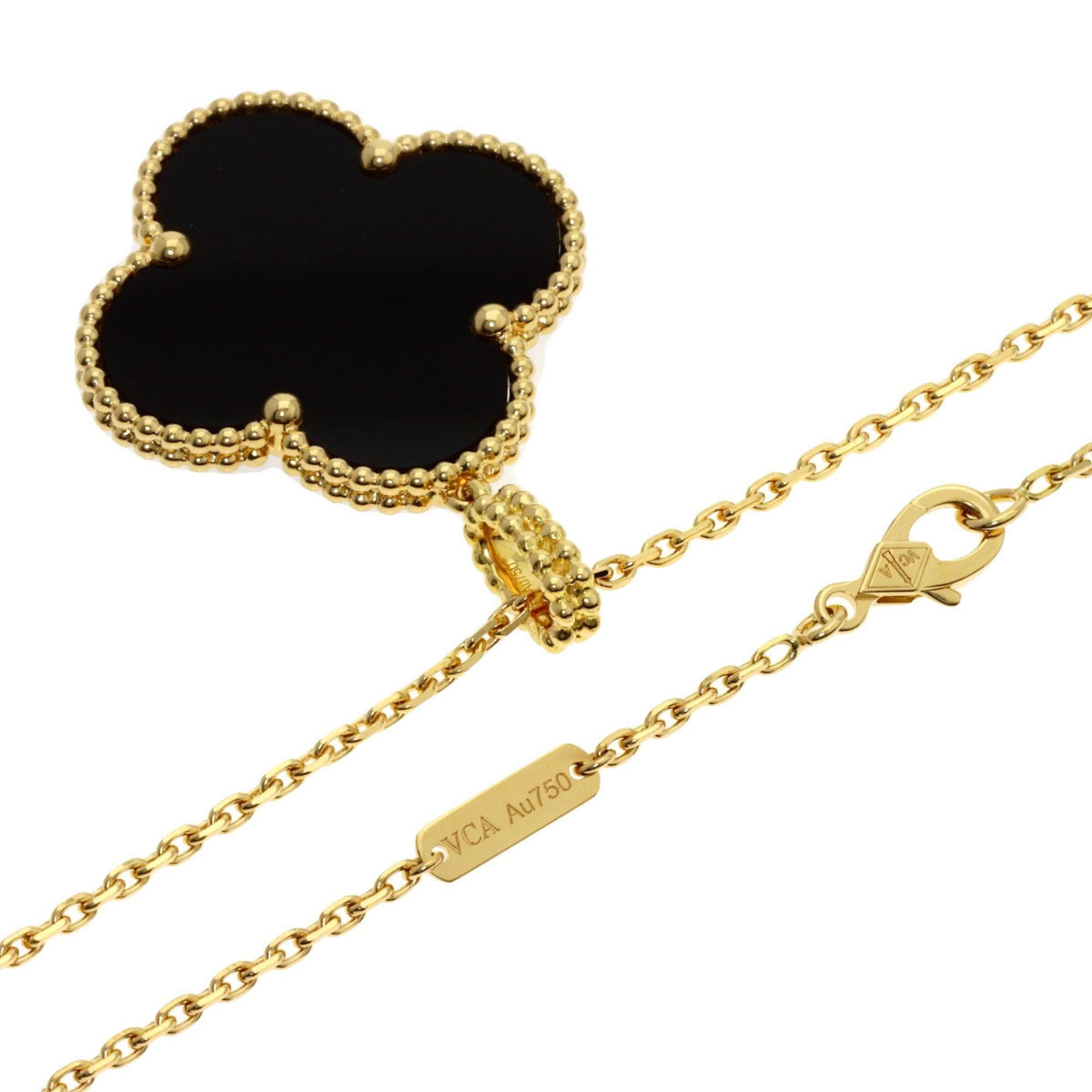 Van Cleef & Arpels Van Cleef & Arpels Magic Alhambra Onyx Necklace, 18K Yellow Gold, Women's Size ONE SIZE - 2 Thumbnail