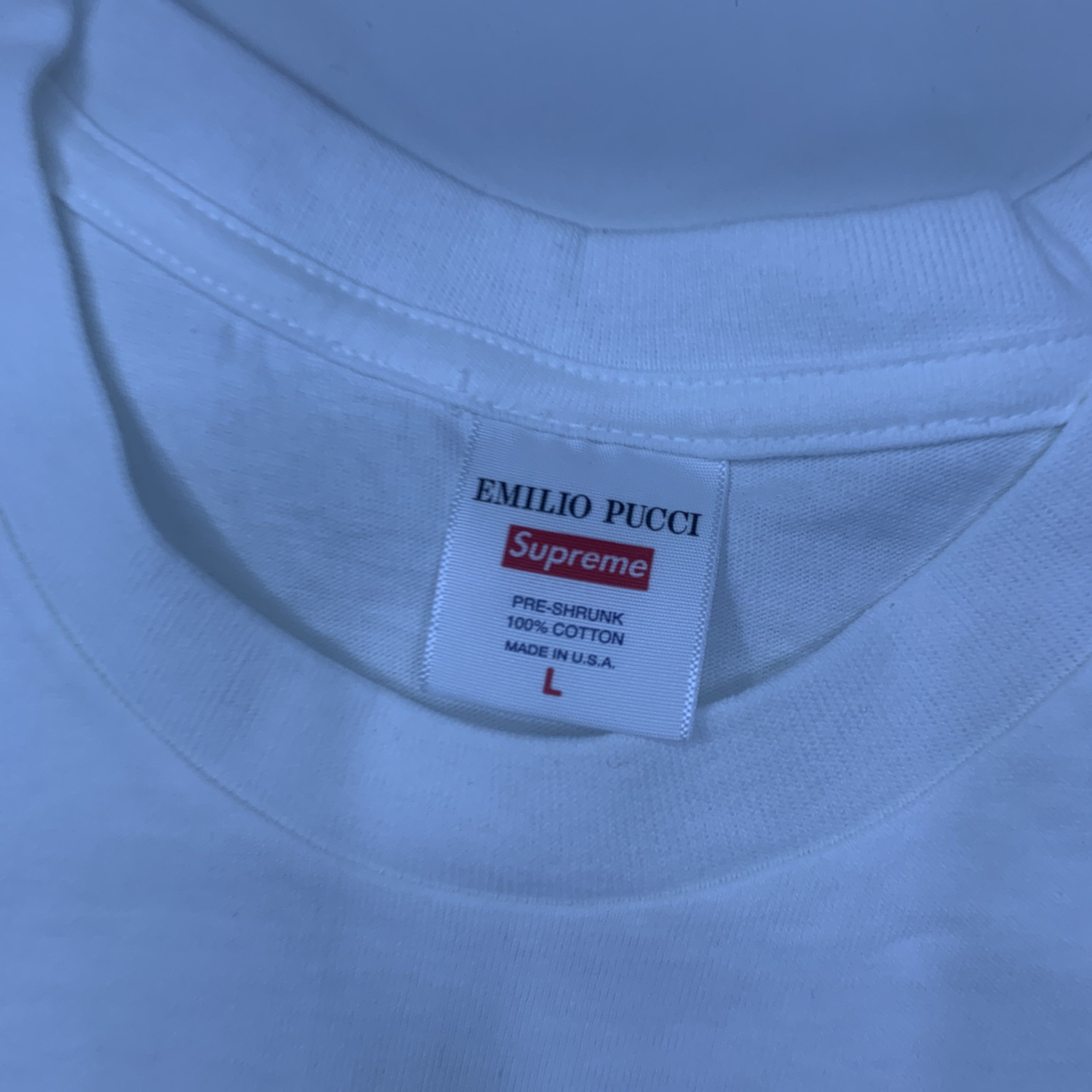 Supreme Supreme x Emilio Pucci Box Logo T-Shirt Size L Size US L / EU 52-54 / 3 - 3 Thumbnail