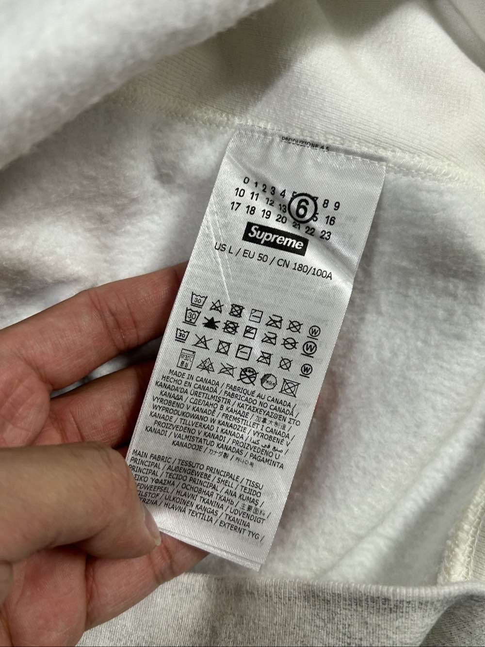 Supreme Supreme x MM6 Maison Margiela Foil Box Logo Hoodie Size L Size US L / EU 52-54 / 3 - 4 Thumbnail