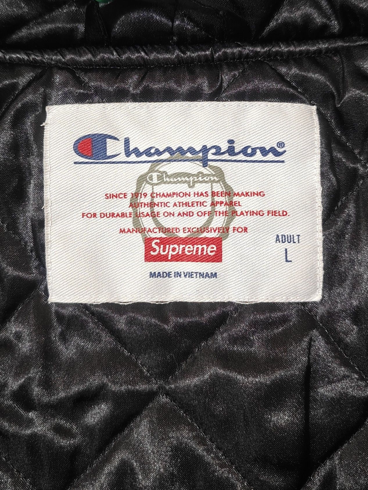 Supreme Supreme x Champion Hooded Varsity Jacket Size L Size US L / EU 52-54 / 3 - 3 Thumbnail