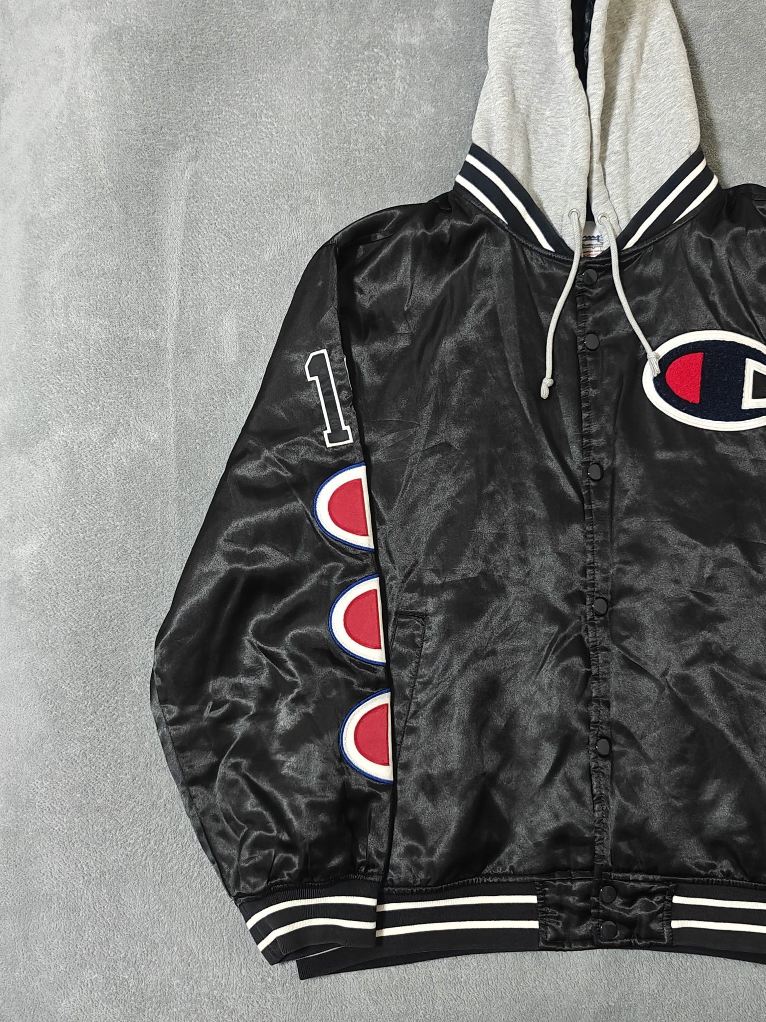 Supreme Supreme x Champion Hooded Varsity Jacket Size L Size US L / EU 52-54 / 3 - 7 Thumbnail