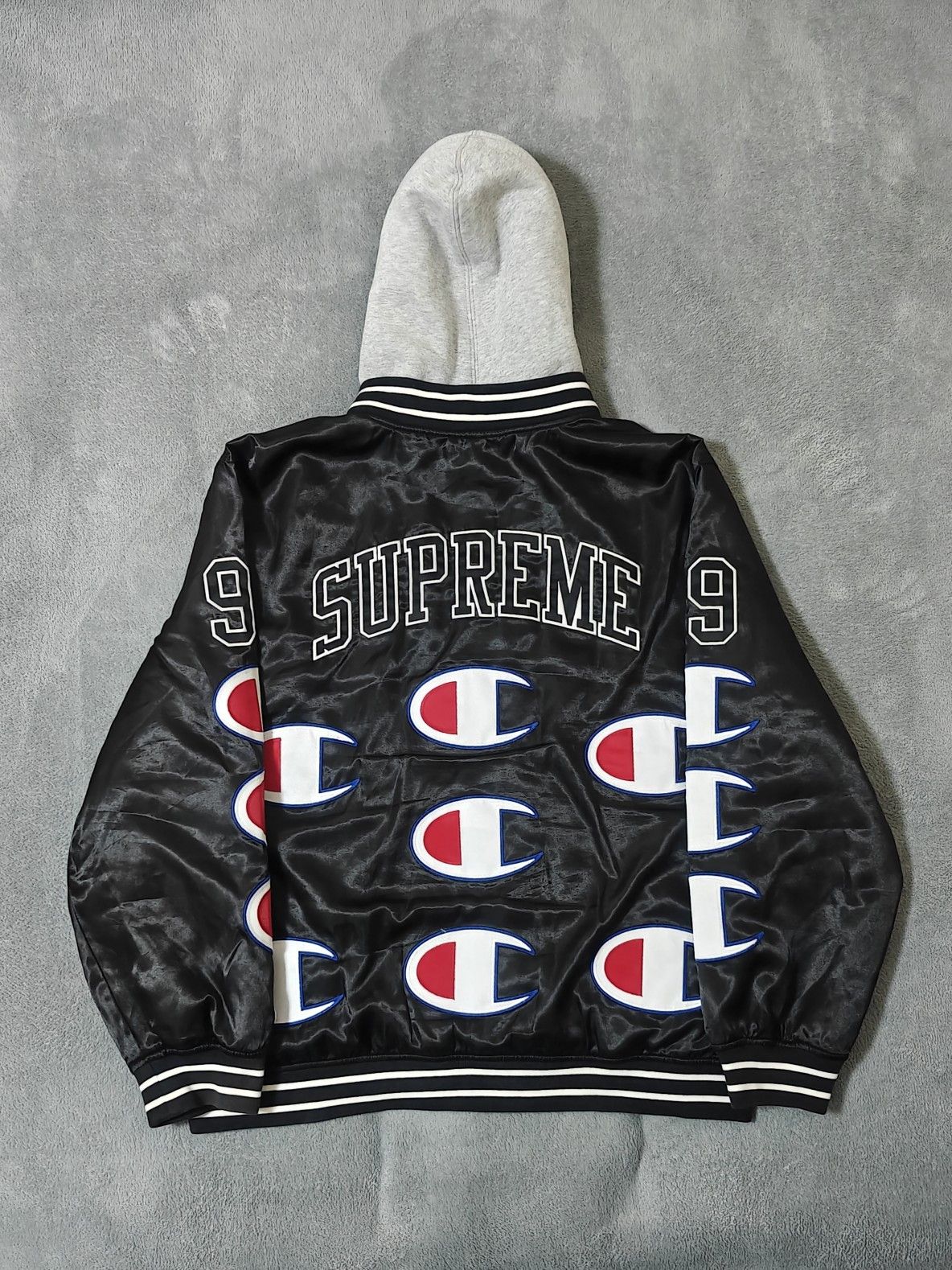 Supreme Supreme x Champion Hooded Varsity Jacket Size L Size US L / EU 52-54 / 3 - 2 Thumbnail