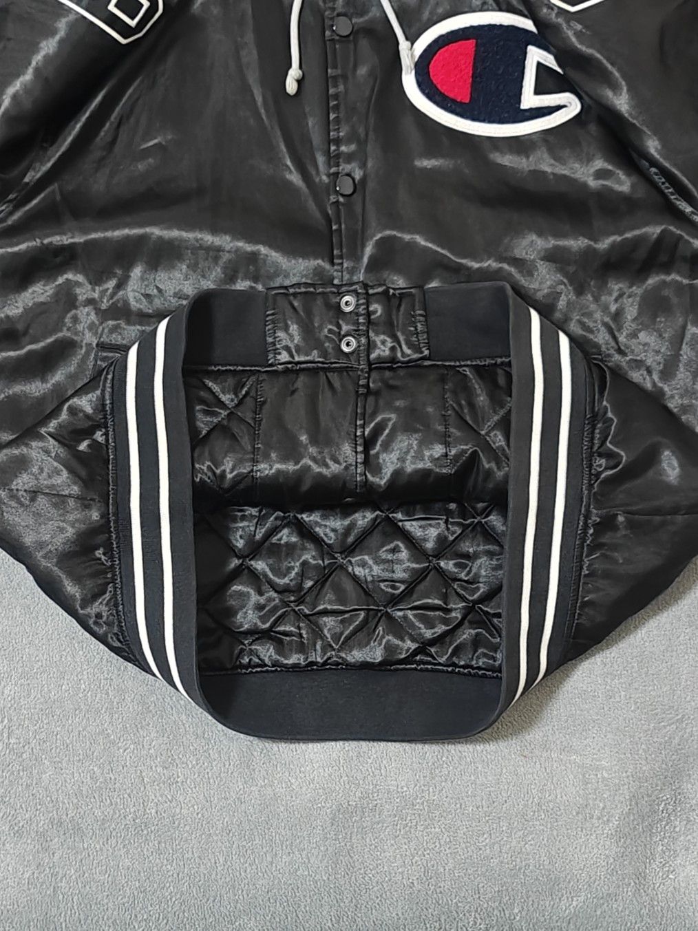 Supreme Supreme x Champion Hooded Varsity Jacket Size L Size US L / EU 52-54 / 3 - 9 Thumbnail
