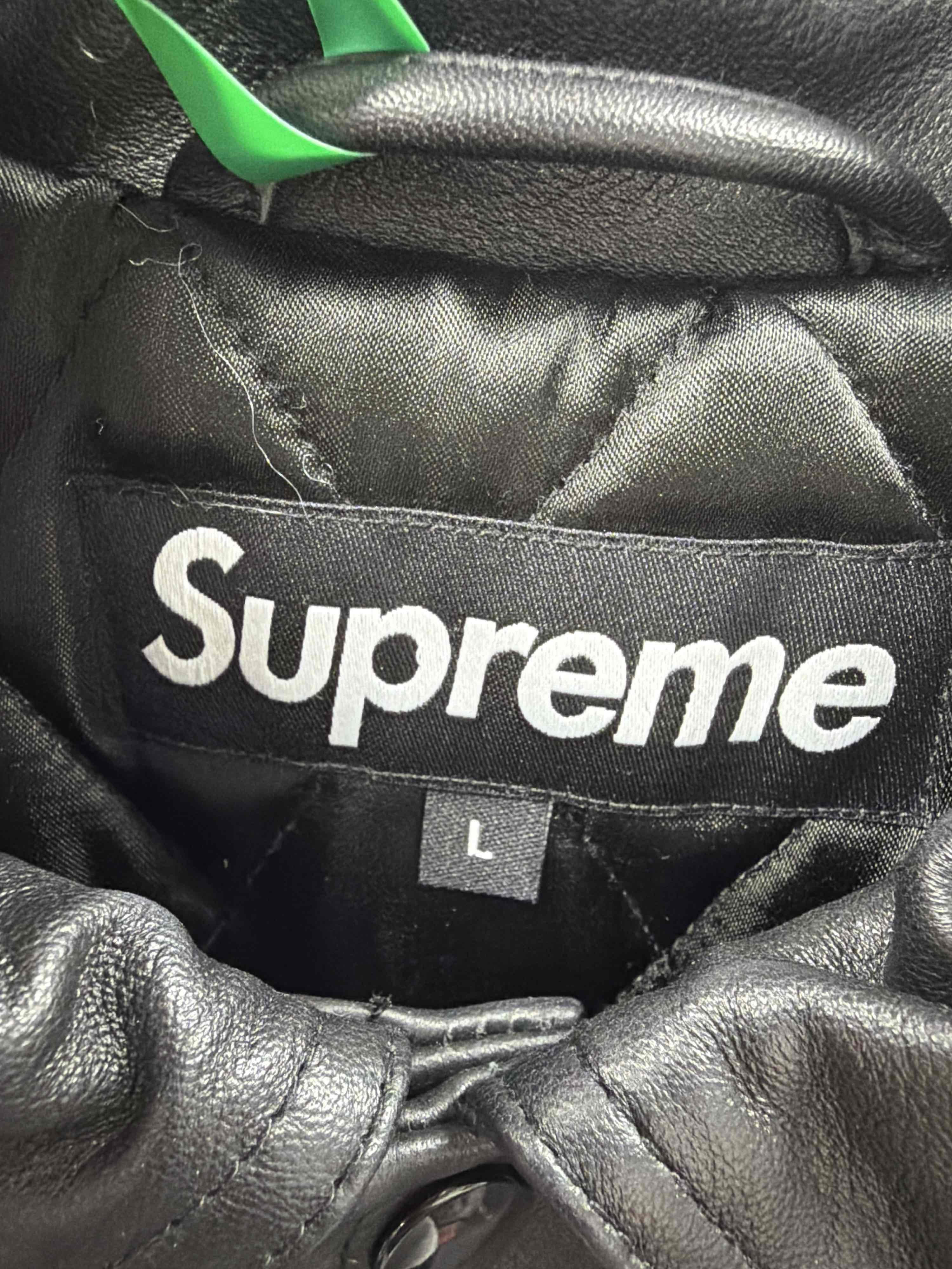 Supreme Supreme Smurfs Leather Varsity Jacket Size L Size US L / EU 52-54 / 3 - 3 Thumbnail