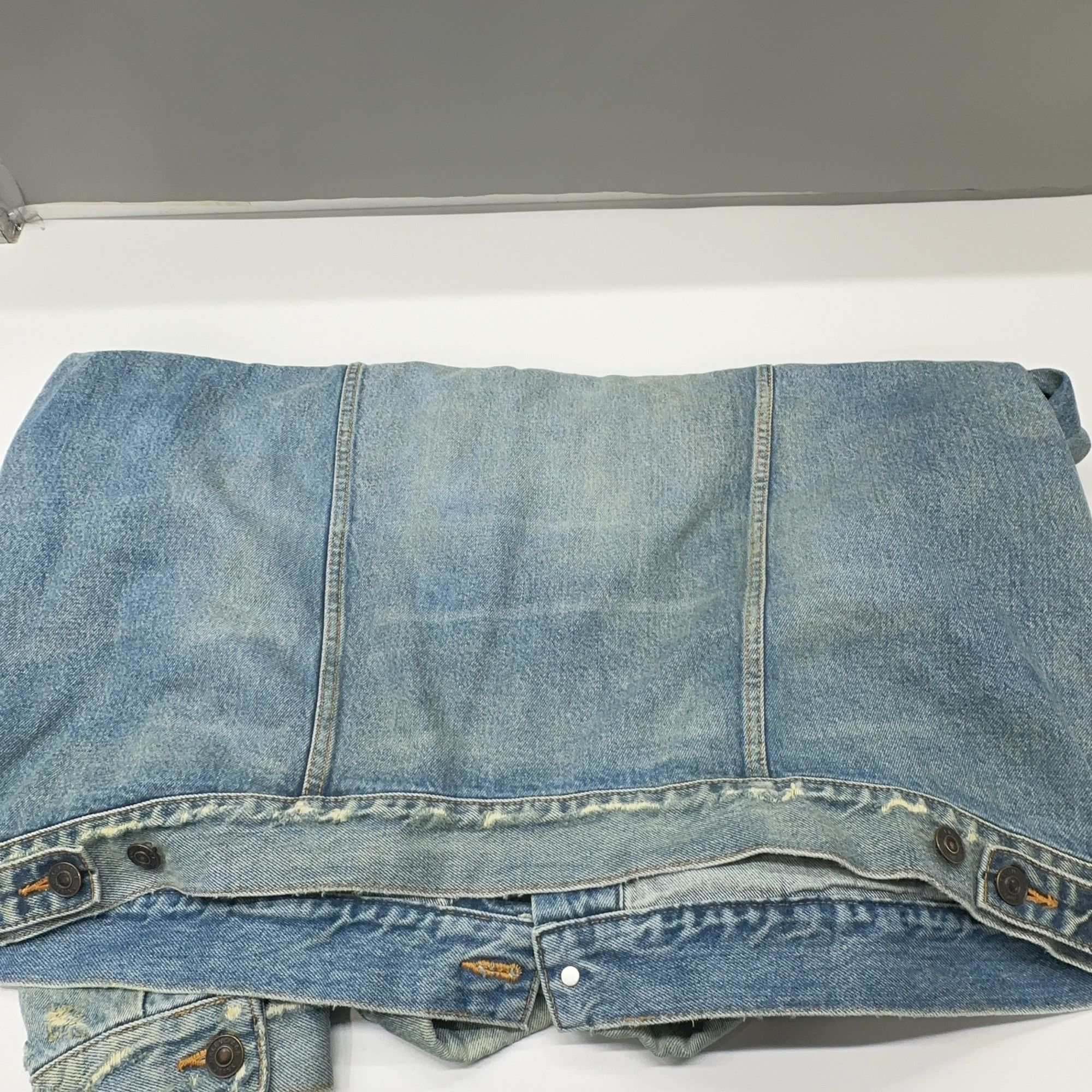 Balenciaga Balenciaga Distressed Denim Jacket Size S Size US S / EU 44-46 / 1 - 11 Thumbnail
