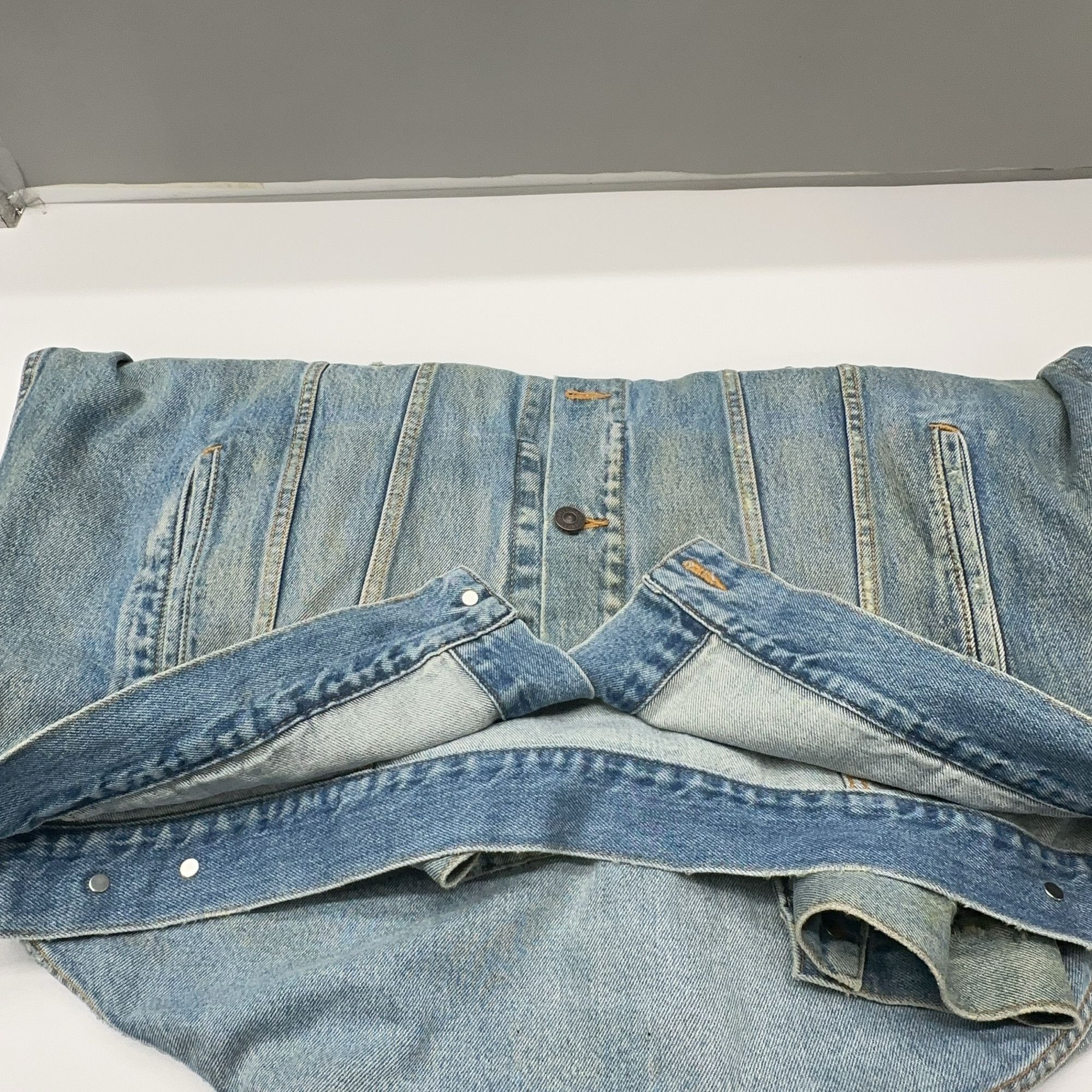 Balenciaga Balenciaga Distressed Denim Jacket Size S Size US S / EU 44-46 / 1 - 9 Thumbnail