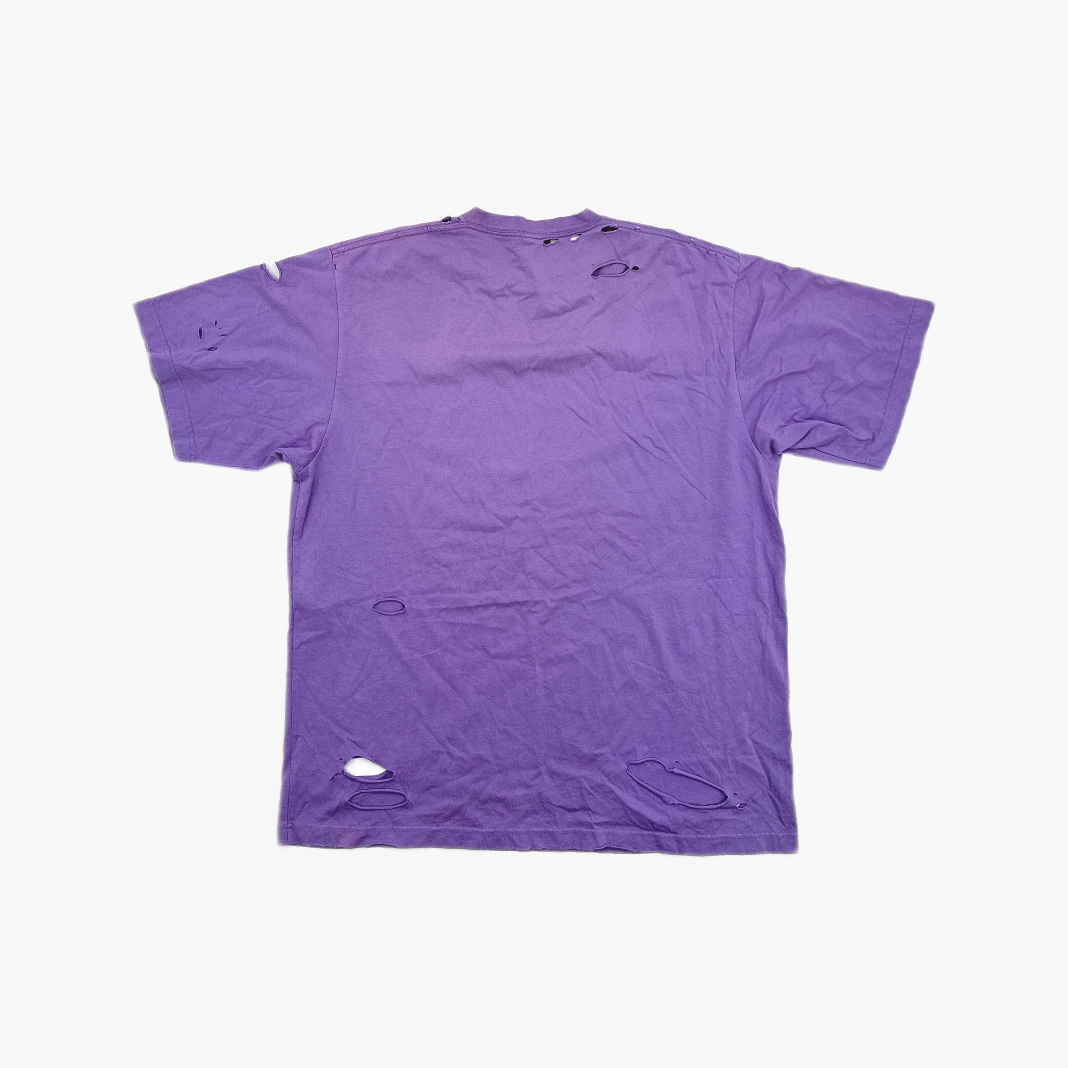 Balenciaga Balenciaga Destroyed Logo T-Shirt Purple Size XS Size US XS / EU 42 / 0 - 2 Thumbnail