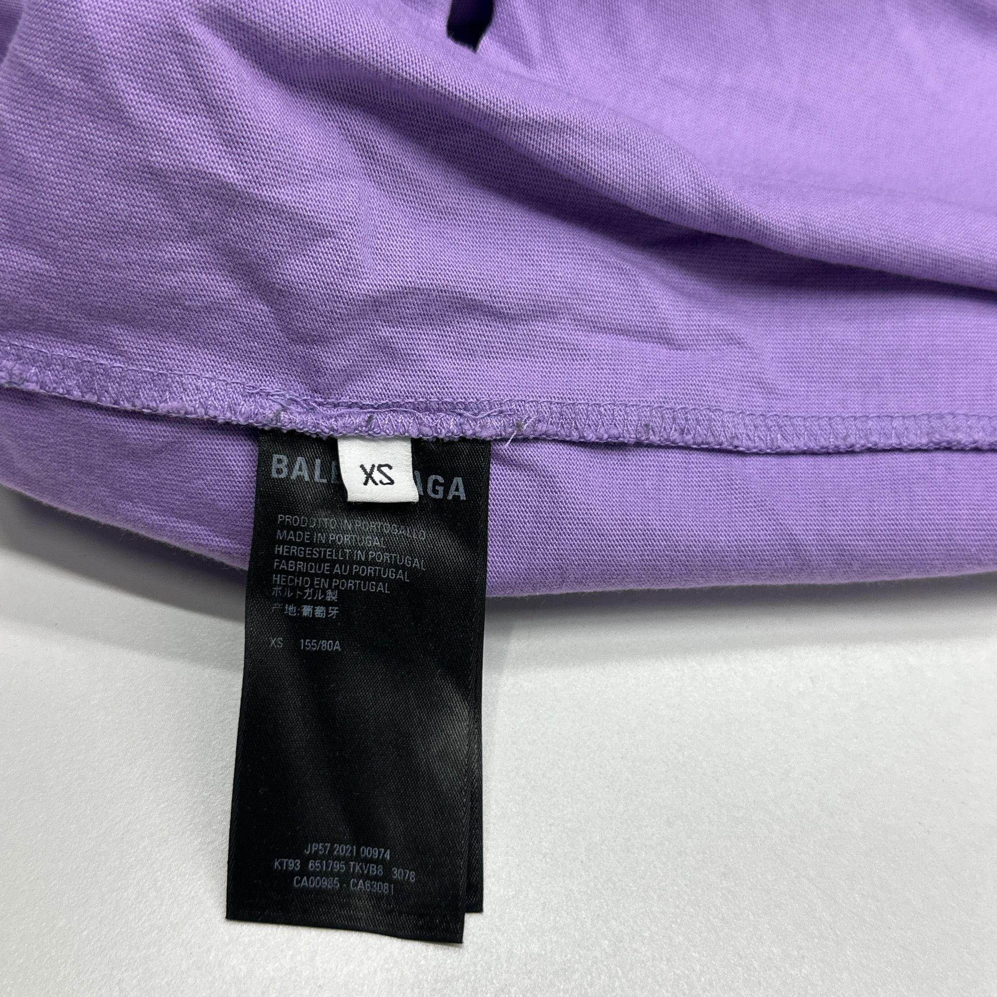 Balenciaga Balenciaga Destroyed Logo T-Shirt Purple Size XS Size US XS / EU 42 / 0 - 4 Thumbnail