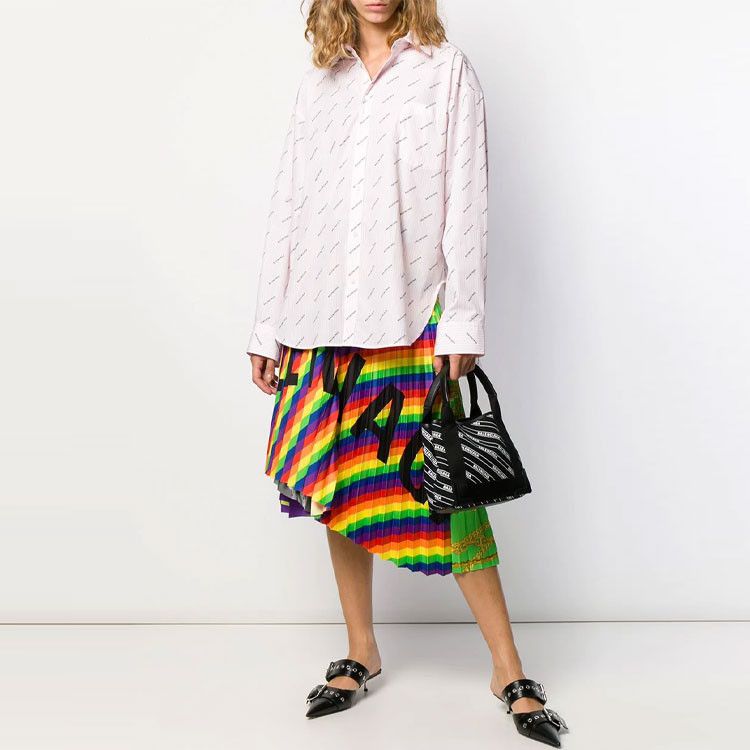 Balenciaga Balenciaga Logo Striped Button Up Shirt Size 36 Size XS / US 0-2 / IT 36-38 - 15 Thumbnail