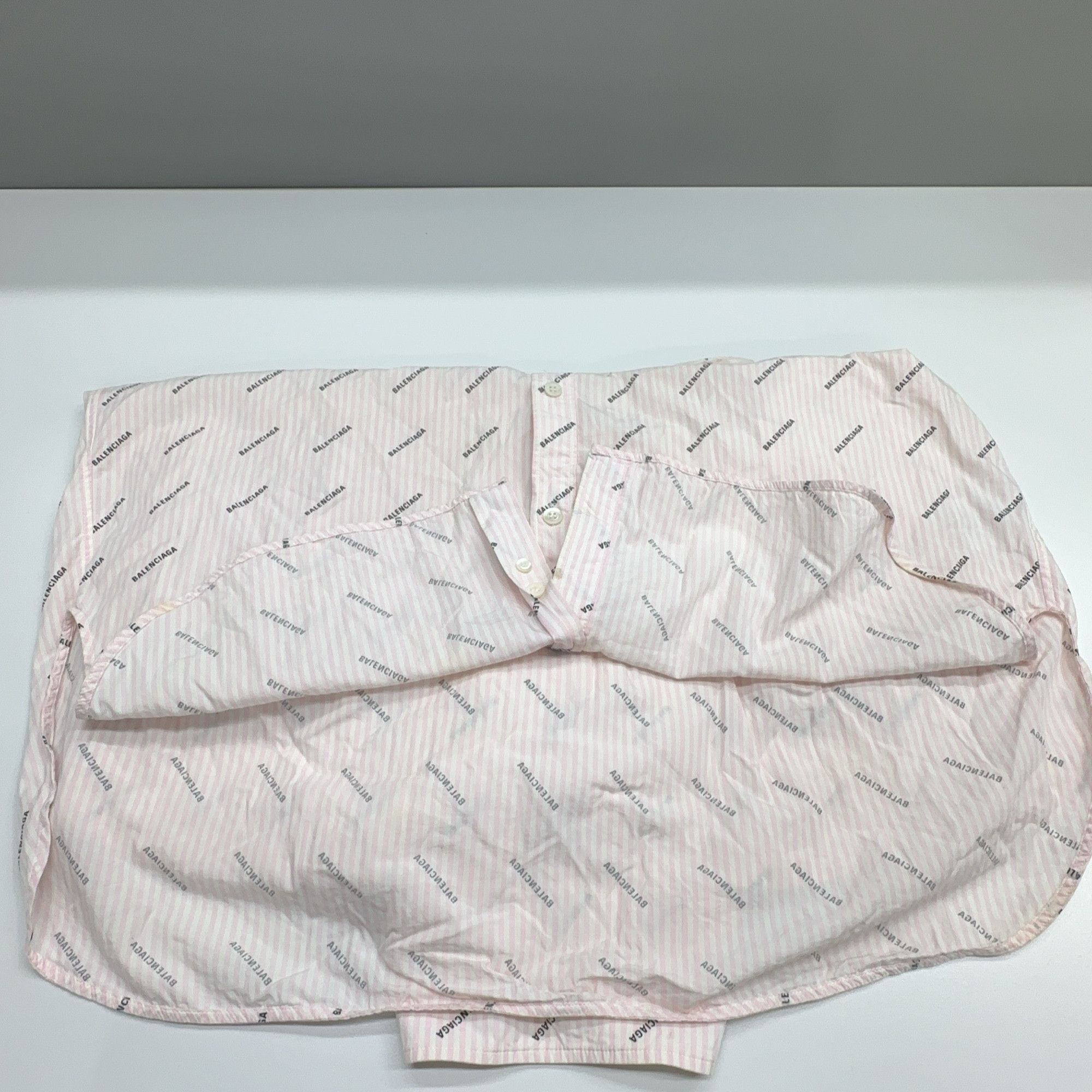 Balenciaga Balenciaga Logo Striped Button Up Shirt Size 36 Size XS / US 0-2 / IT 36-38 - 10 Thumbnail