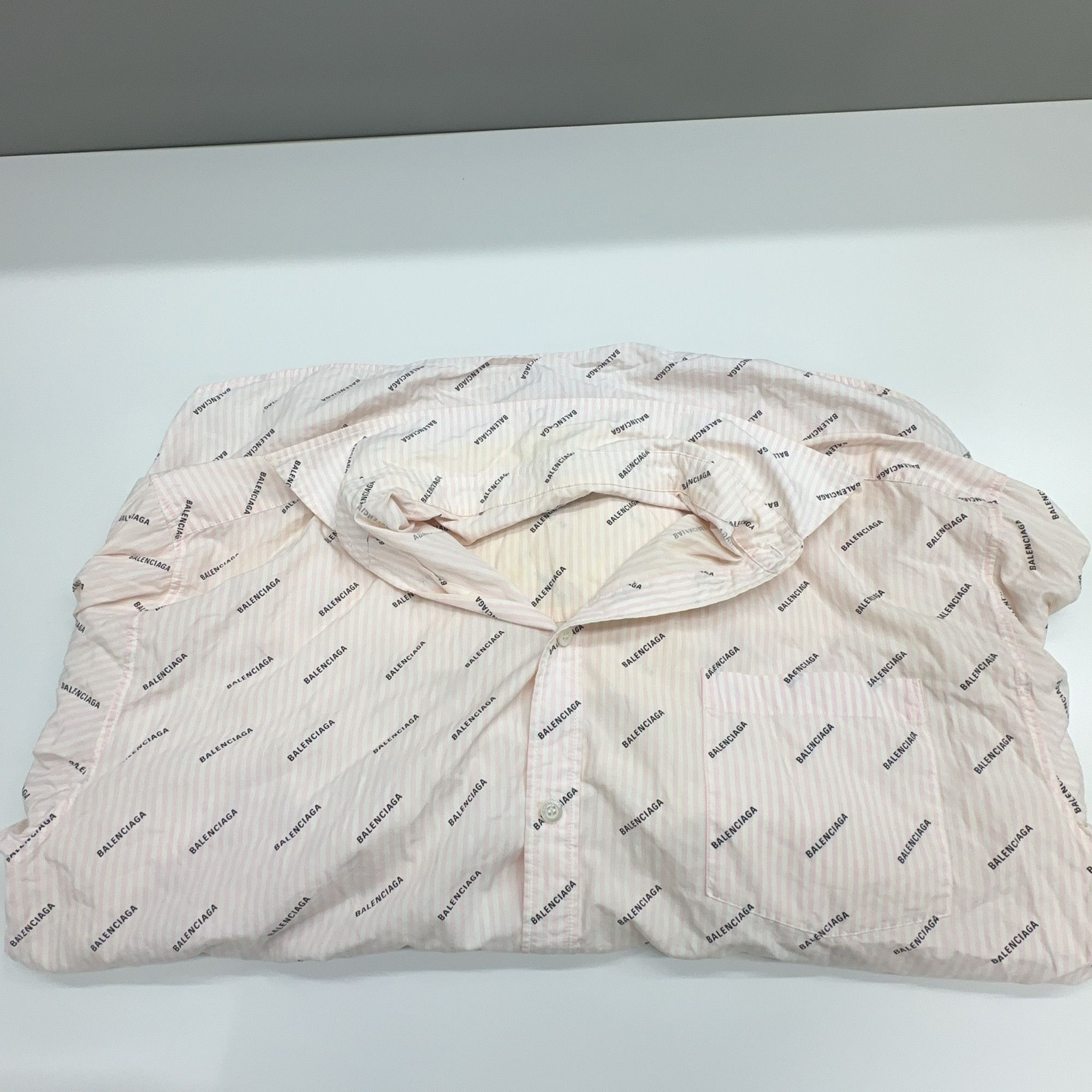 Balenciaga Balenciaga Logo Striped Button Up Shirt Size 36 Size XS / US 0-2 / IT 36-38 - 6 Thumbnail