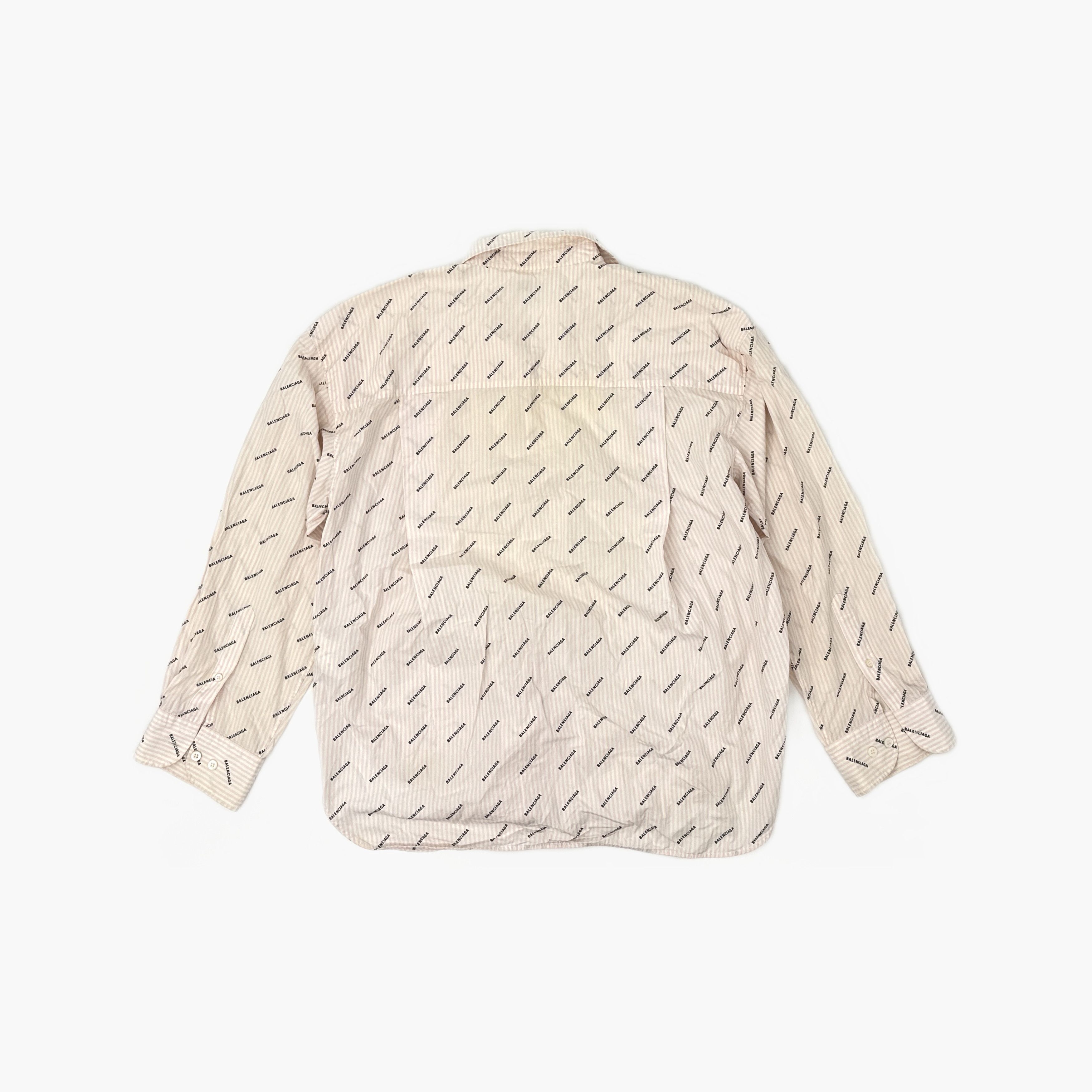 Balenciaga Balenciaga Logo Striped Button Up Shirt Size 36 Size XS / US 0-2 / IT 36-38 - 2 Thumbnail