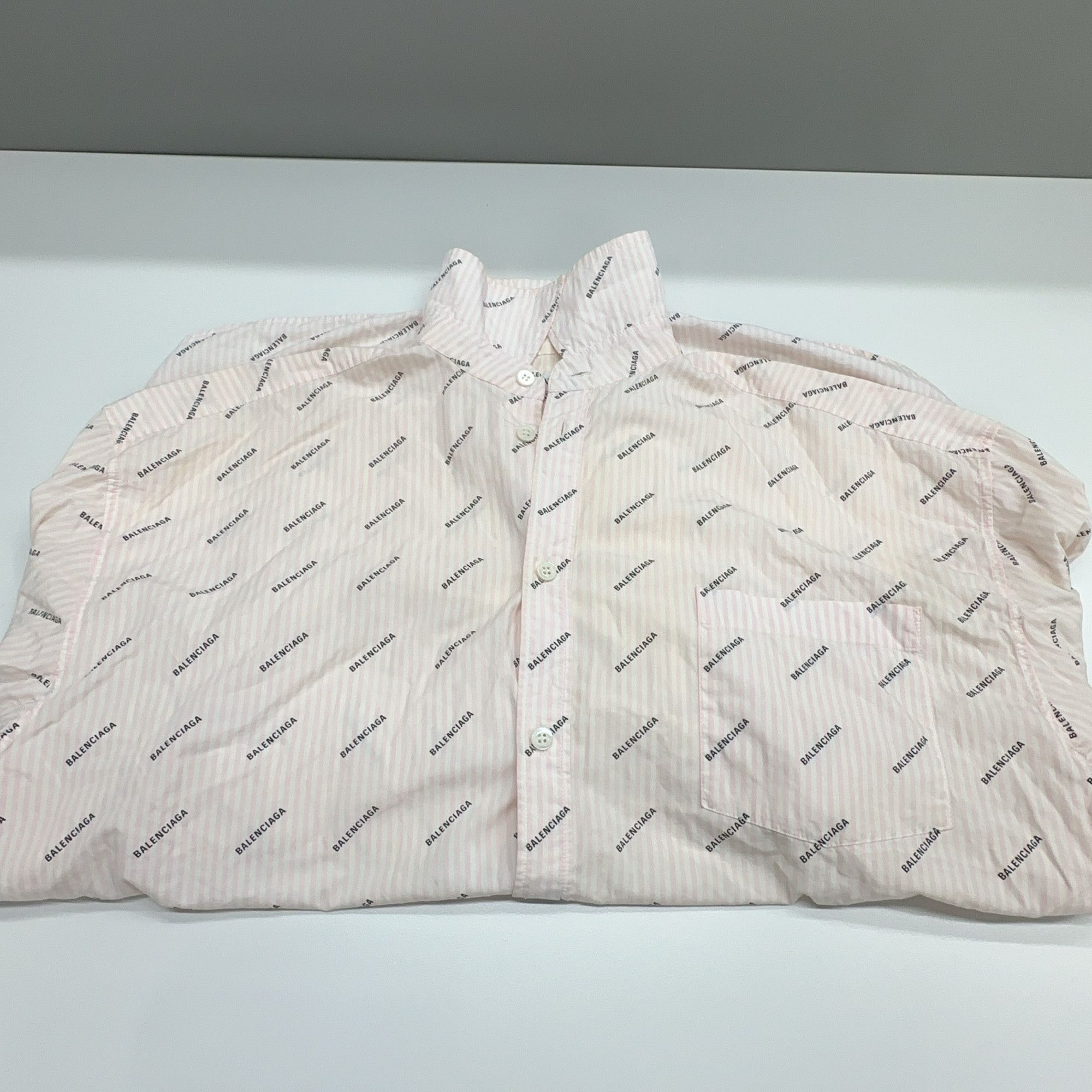 Balenciaga Balenciaga Logo Striped Button Up Shirt Size 36 Size XS / US 0-2 / IT 36-38 - 7 Thumbnail