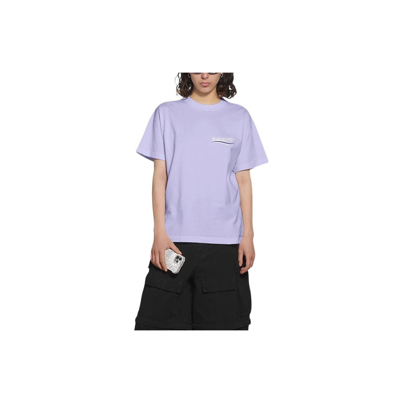 Balenciaga Balenciaga Wave Logo T-Shirt Purple Size XS Size US XS / EU 42 / 0 - 10 Thumbnail