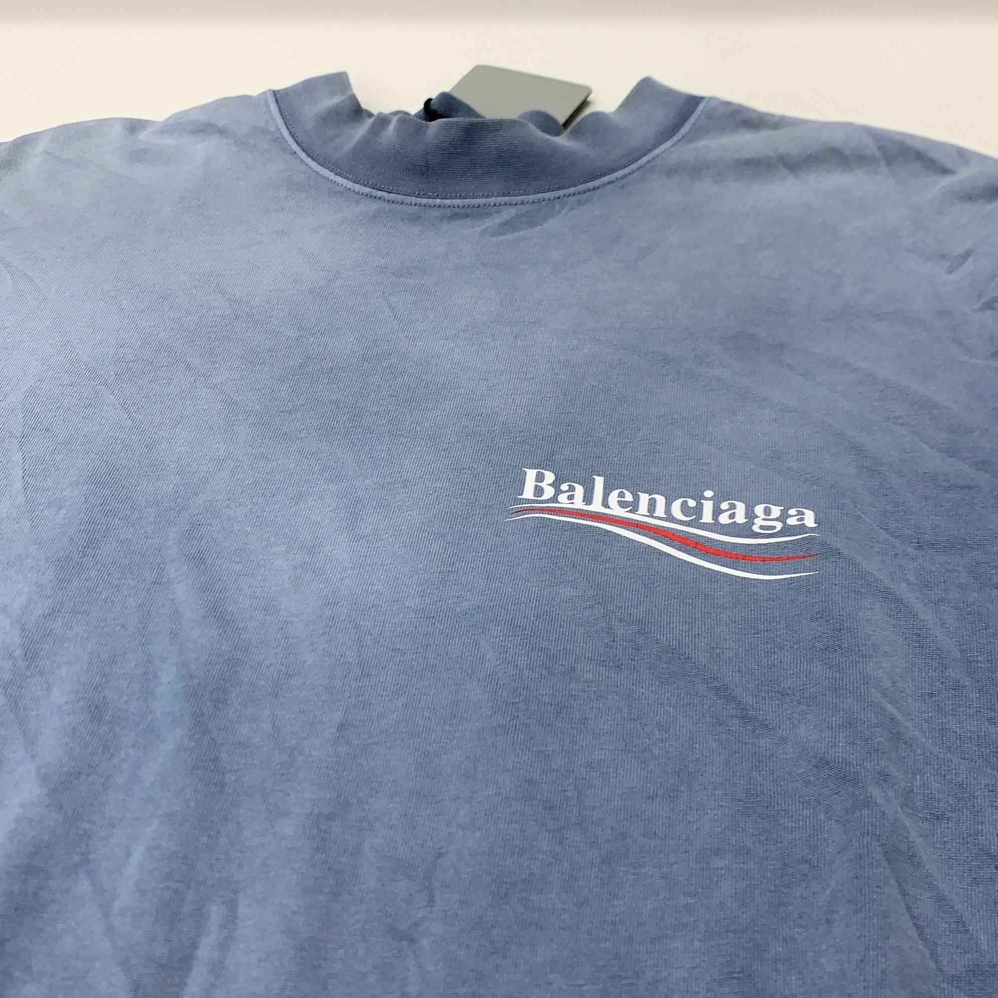 Balenciaga Balenciaga Wave Logo T-Shirt Blue Size XXS Size US XXS / EU 40 - 7 Thumbnail