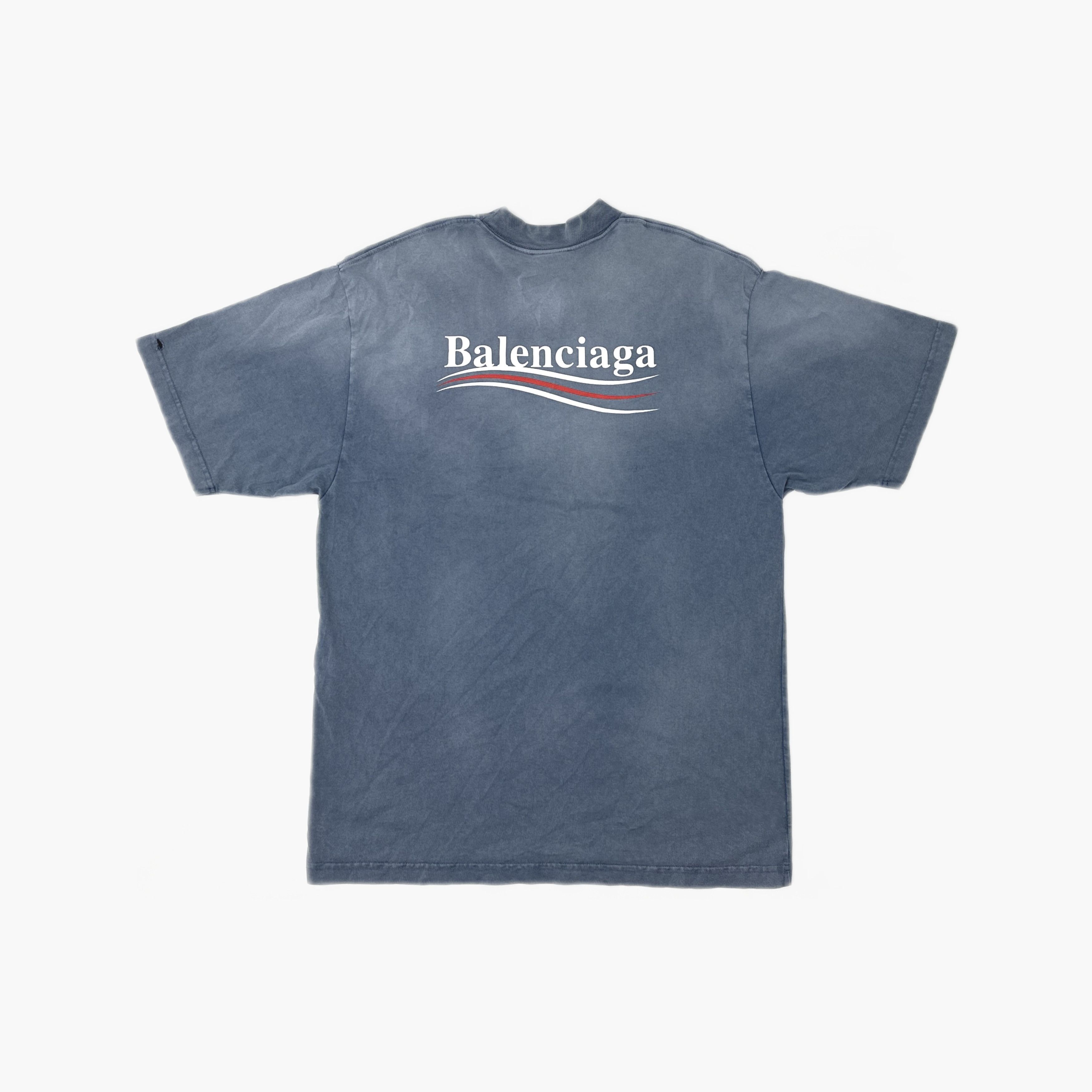 Balenciaga Balenciaga Wave Logo T-Shirt Blue Size XXS Size US XXS / EU 40 - 2 Thumbnail