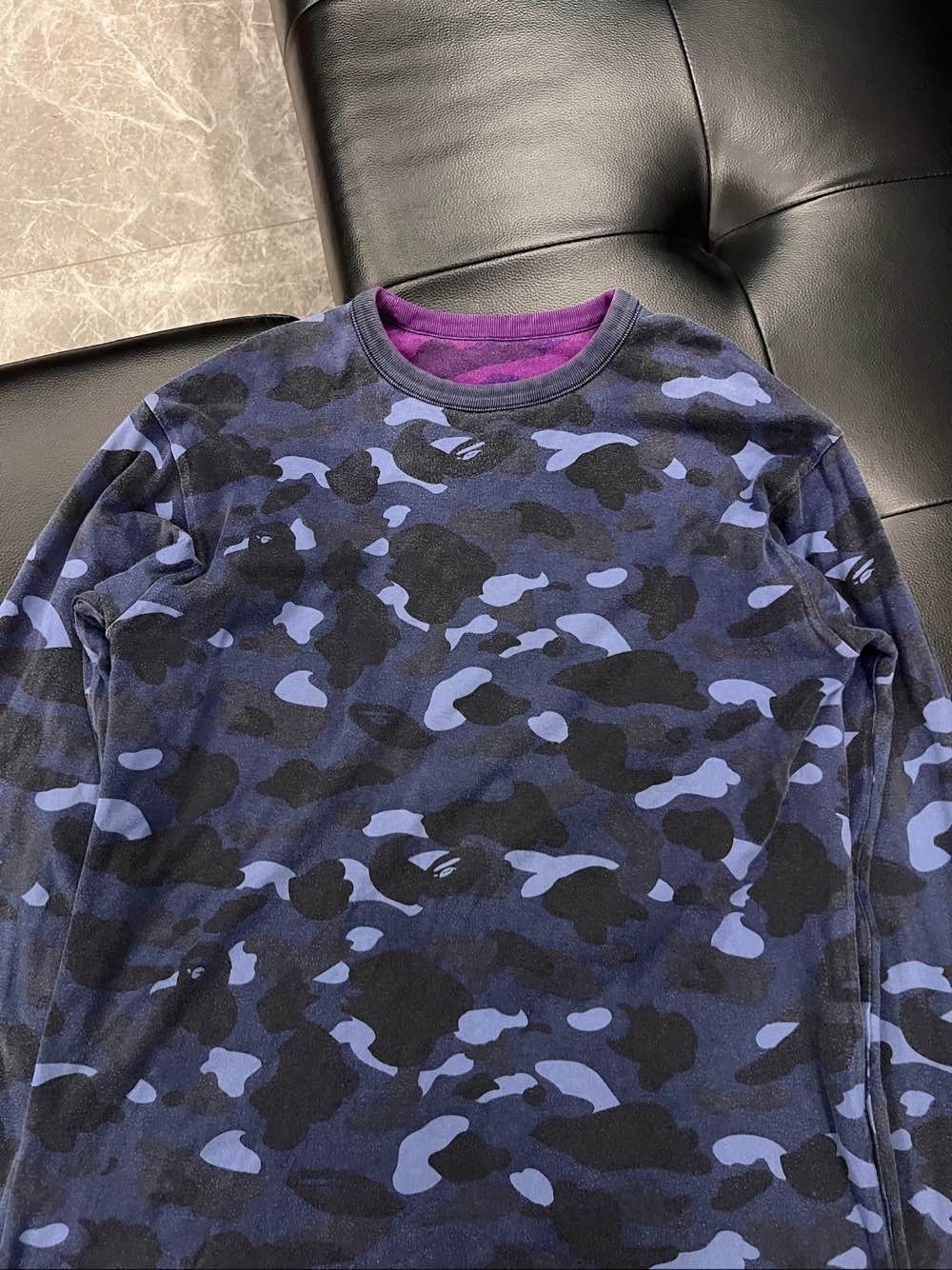 Bape A BATHING APE Reversible Camo Long Sleeve Tee Size L Size US L / EU 52-54 / 3 - 19 Thumbnail
