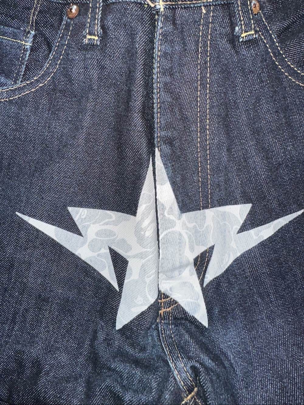 Bape A Bathing Ape Star Logo Denim Jeans Size S Size US 30 / EU 46 - 7 Thumbnail