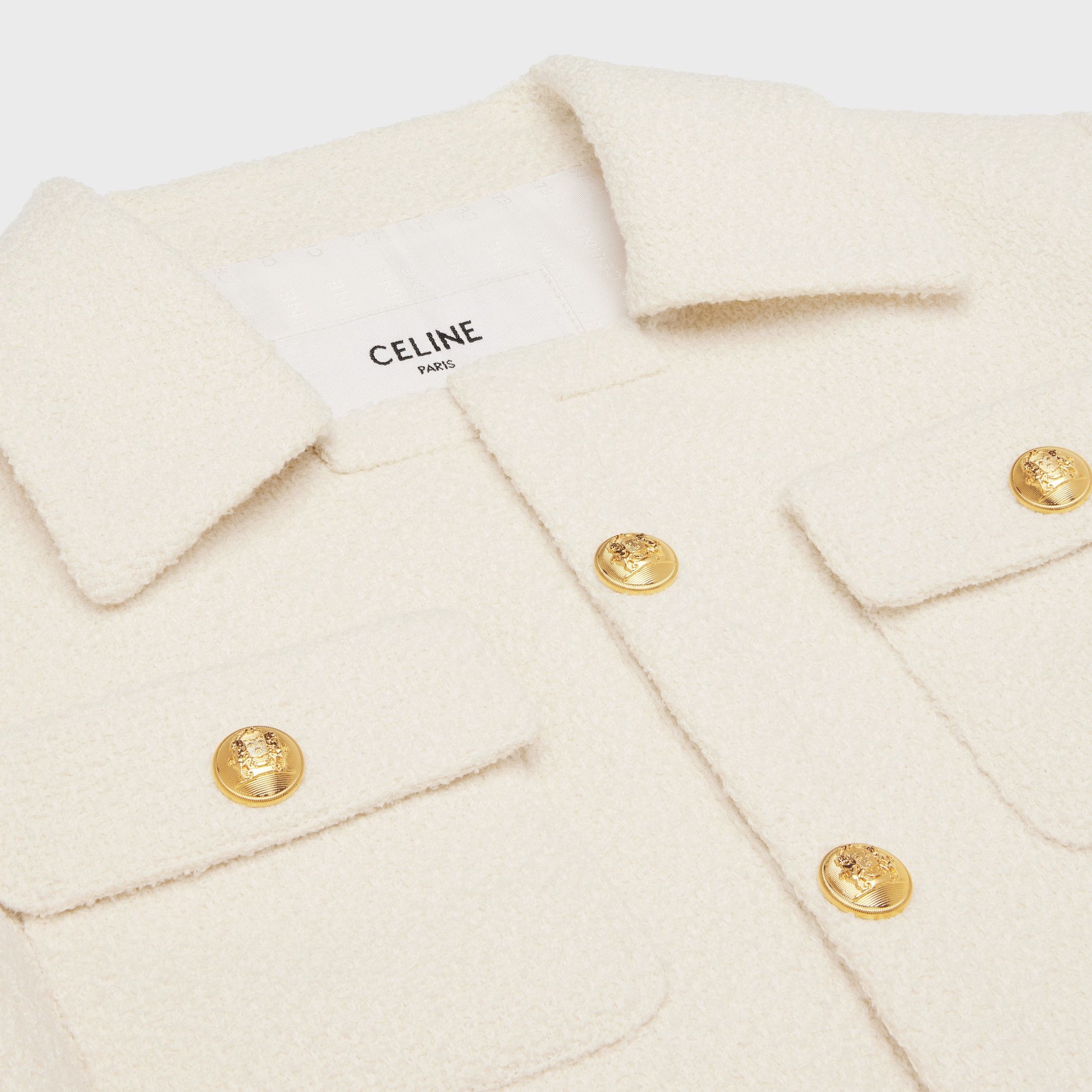 Celine CROPPED CHELSEA JACKET IN TWEED CHALK Size XS / US 0-2 / IT 36-38 - 3 Thumbnail