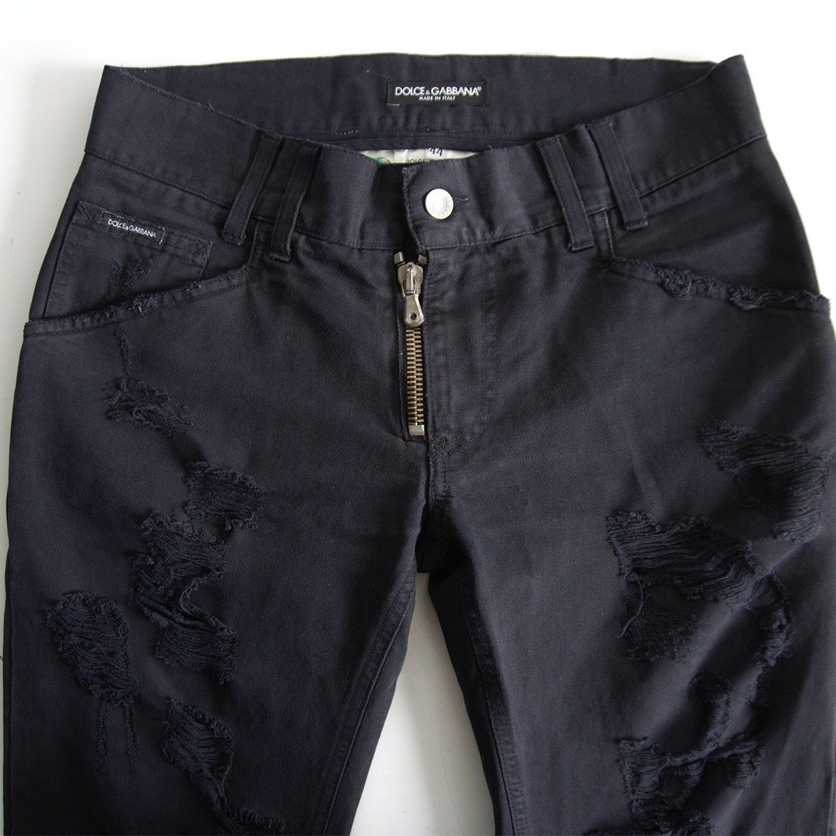 Dolce & Gabbana DOLCE&GABBANA Distressed Black Denim Size 32 Size US 32 / EU 48 - 3 Thumbnail