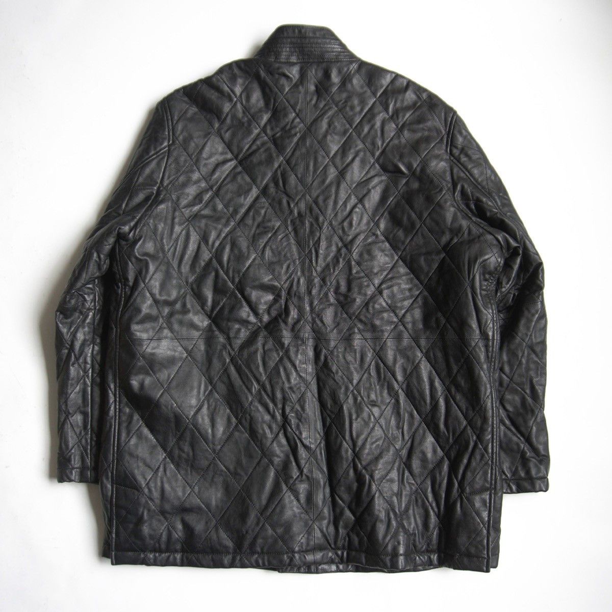Vintage WIND ARMOR Quilted Leather Coat Black Size 4L Size US XXL / EU 58 / 5 - 2 Thumbnail