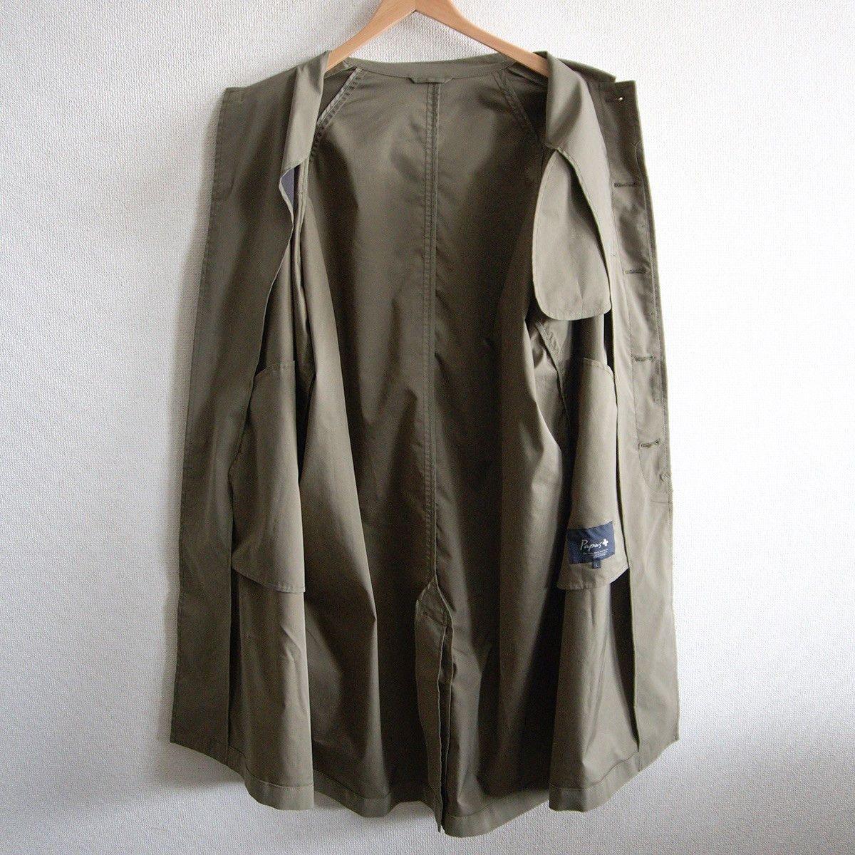 Vintage PAPAS PLUS Balmacaan Coat Khaki Size L Size US L / EU 52-54 / 3 - 4 Thumbnail