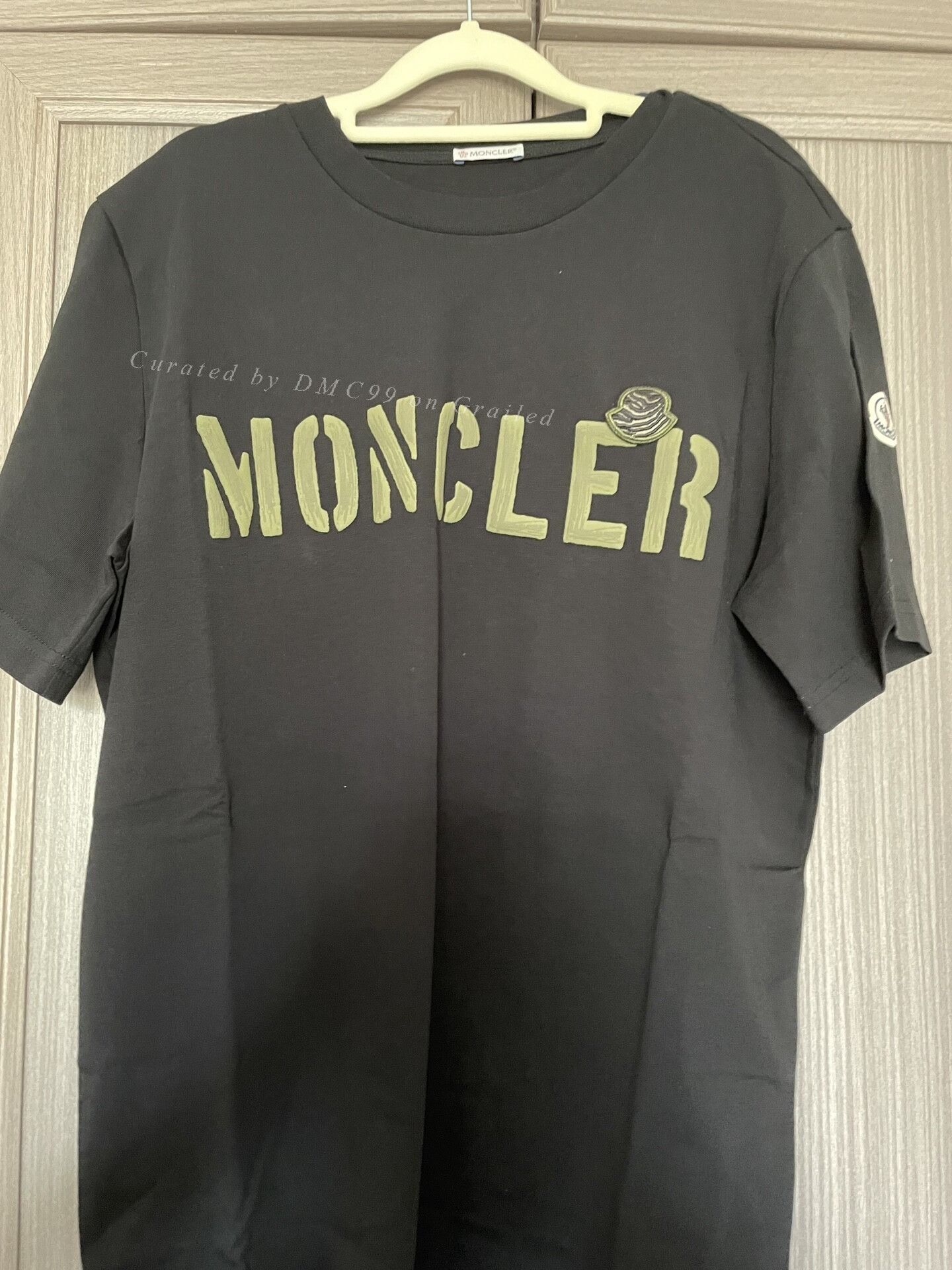 Moncler Moncler Men's Logo Print Black Crew Neck T-Shirt Size US M / EU 48-50 / 2 - 2 Thumbnail