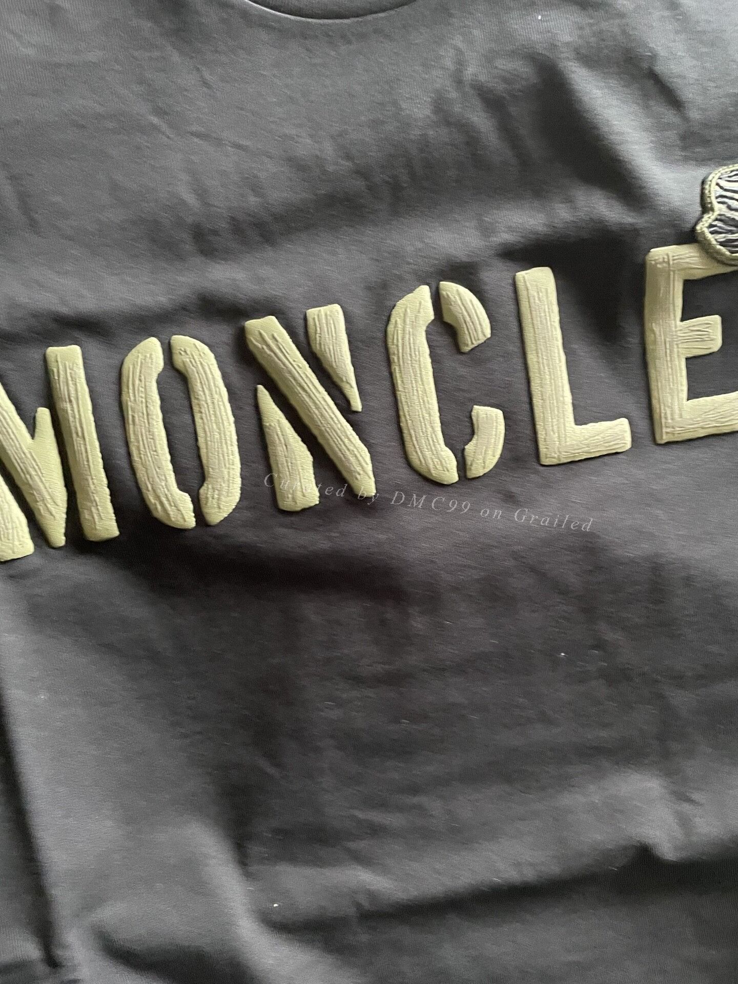 Moncler Moncler Men's Logo Print Black Crew Neck T-Shirt Size US M / EU 48-50 / 2 - 5 Thumbnail