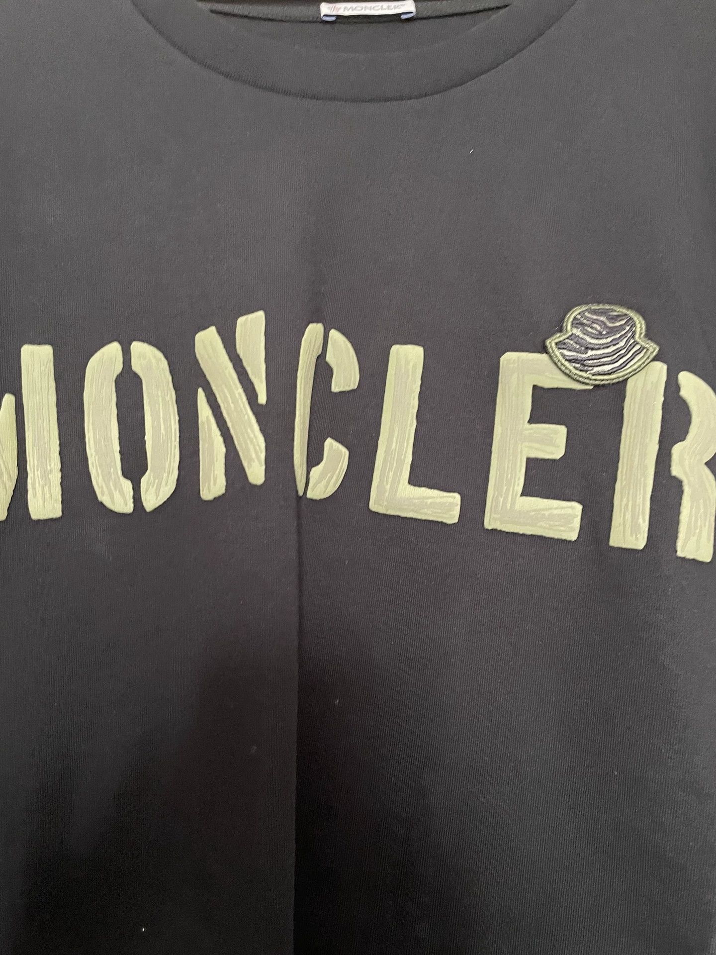 Moncler Moncler Men's Logo Print Black Crew Neck T-Shirt Size US M / EU 48-50 / 2 - 3 Thumbnail