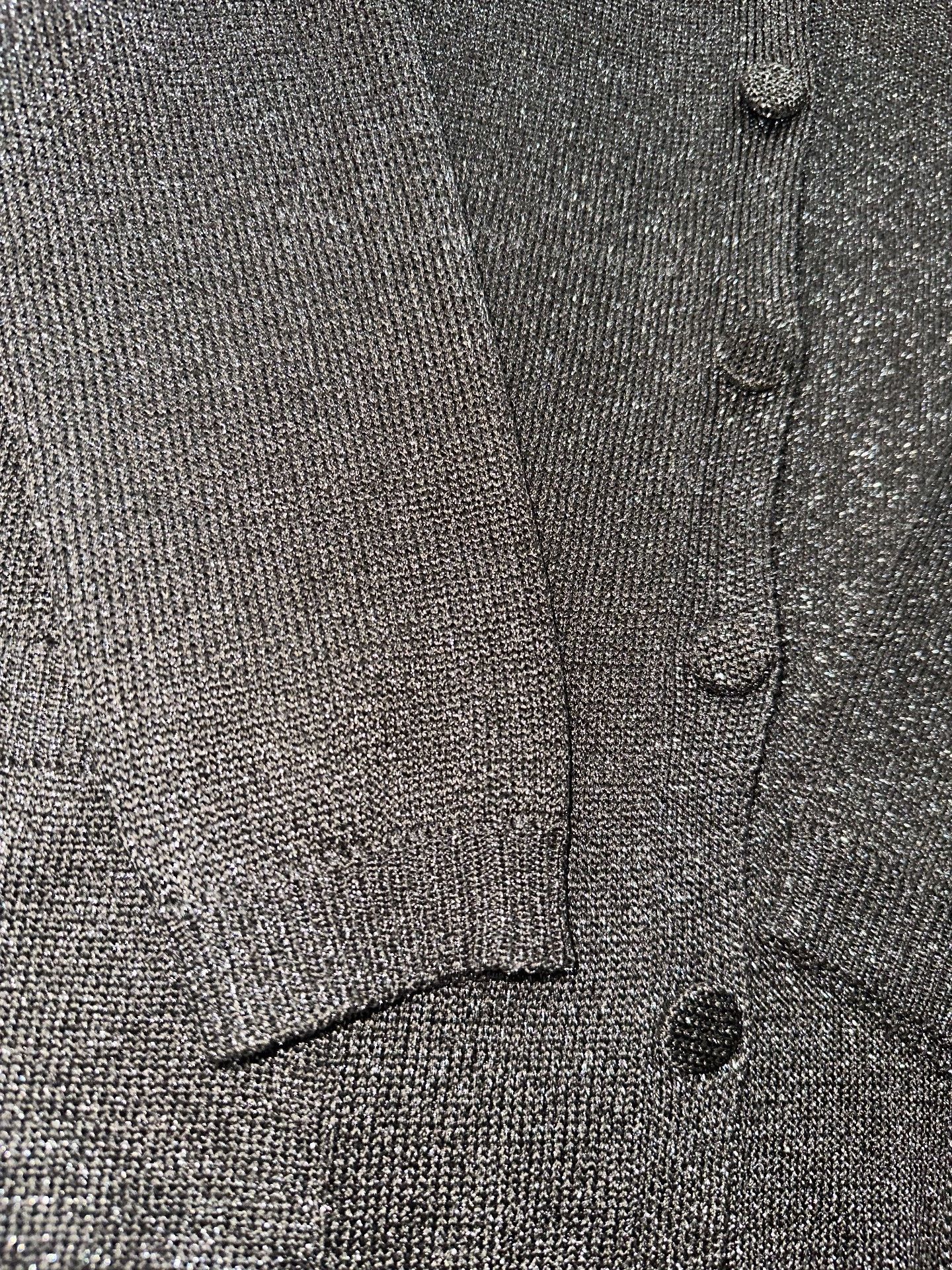 Saint Laurent Paris Saint Laurent SLP Metallic Silver V-Neck Cardigan Size XS / US 0-2 / IT 36-38 - 3 Thumbnail