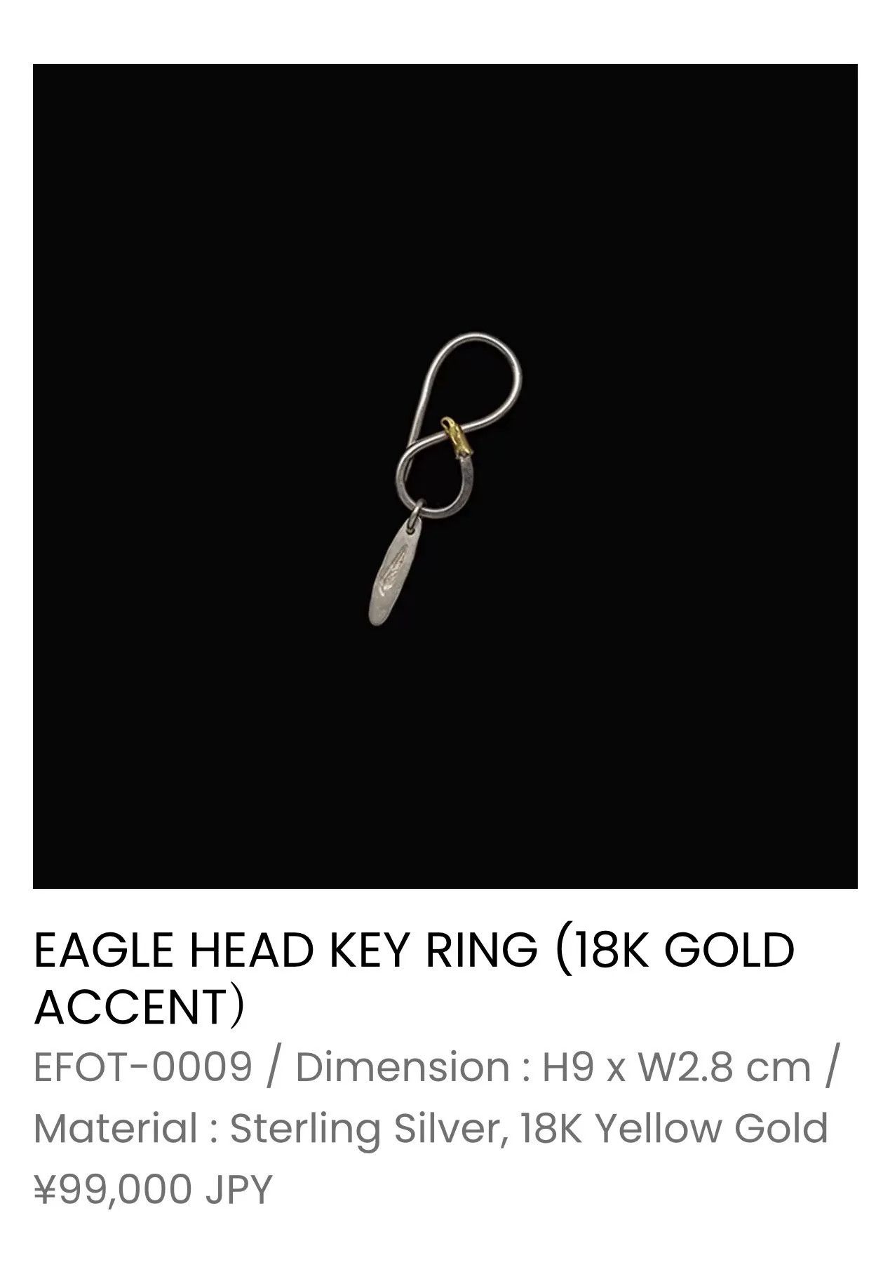 Larry Smith Larry Smith 18K Gold Eagle Head Key Ring Size ONE SIZE - 9 Thumbnail