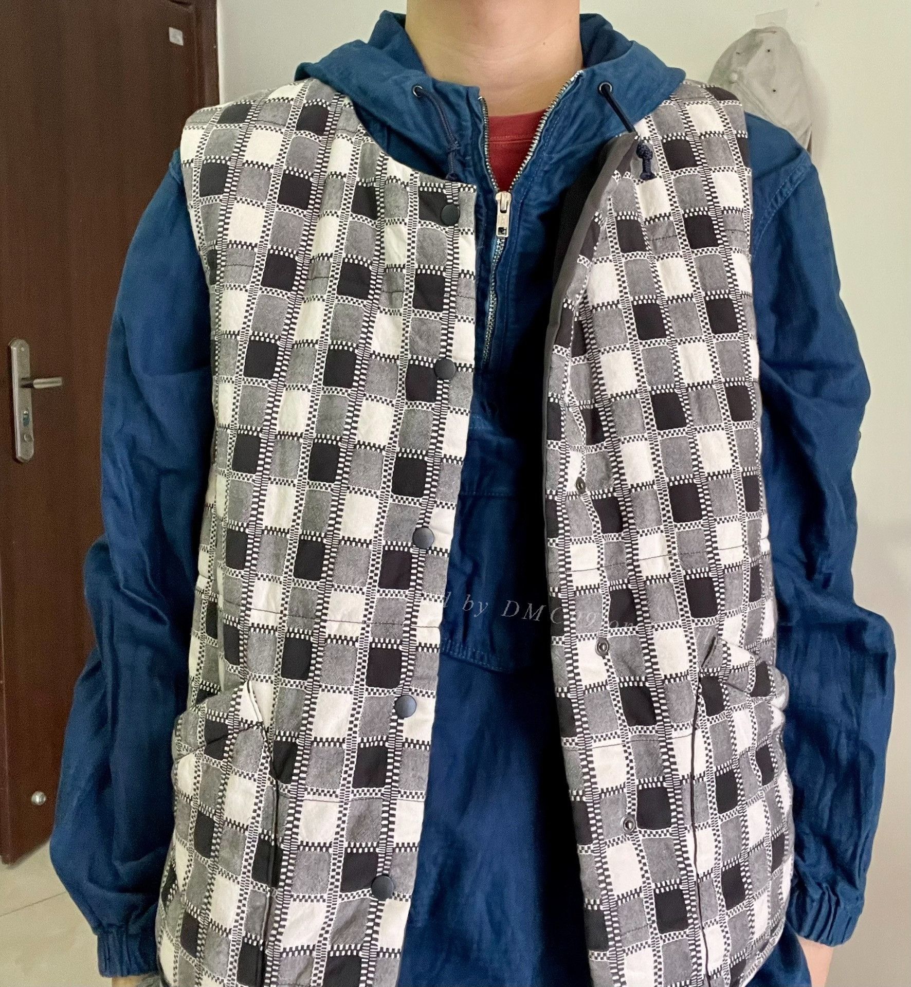 KUON Japanese Retro Checkered Padded Men's Vest Size US XL / EU 56 / 4 - 2 Thumbnail