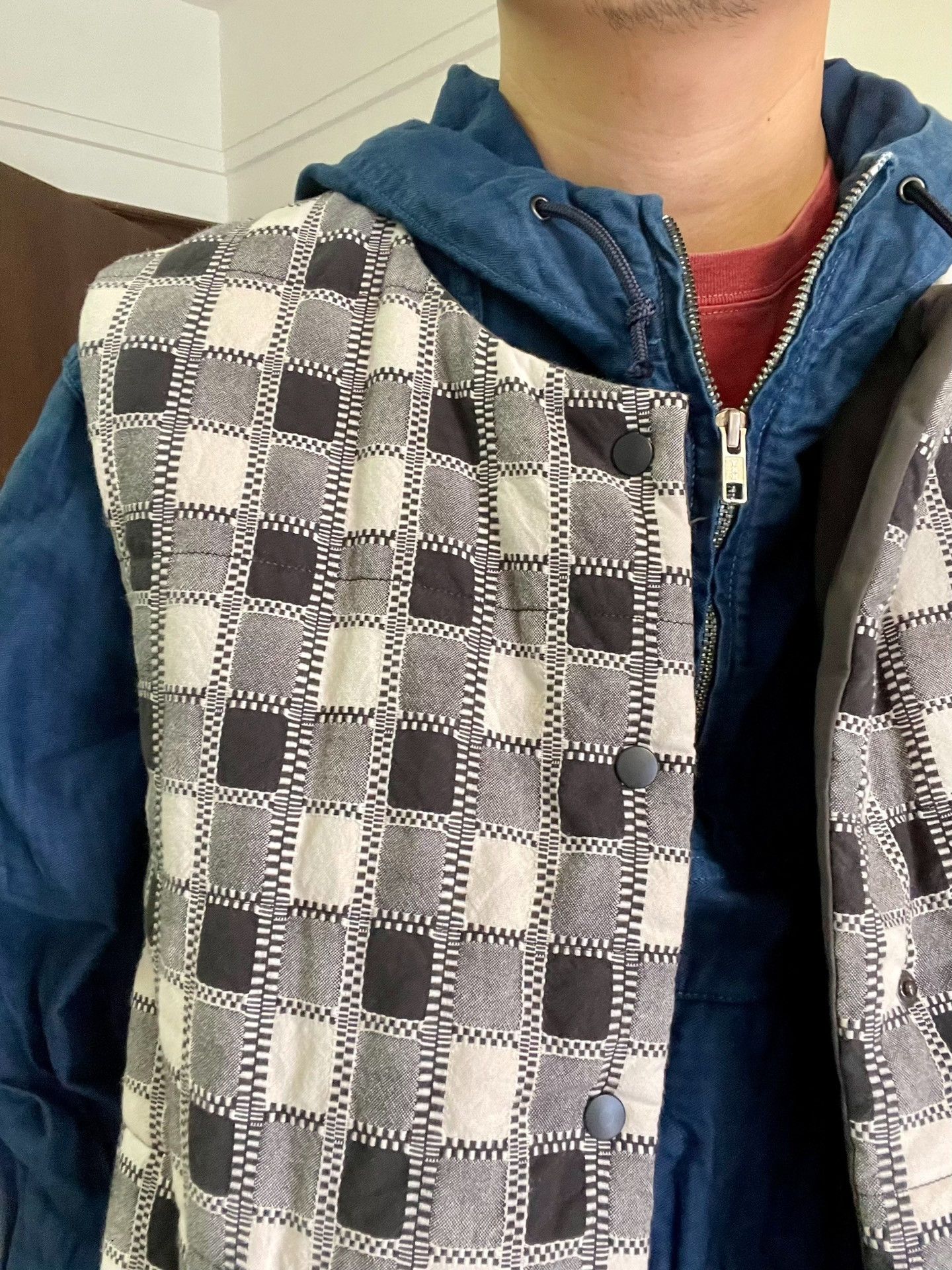 KUON Japanese Retro Checkered Padded Men's Vest Size US XL / EU 56 / 4 - 4 Thumbnail