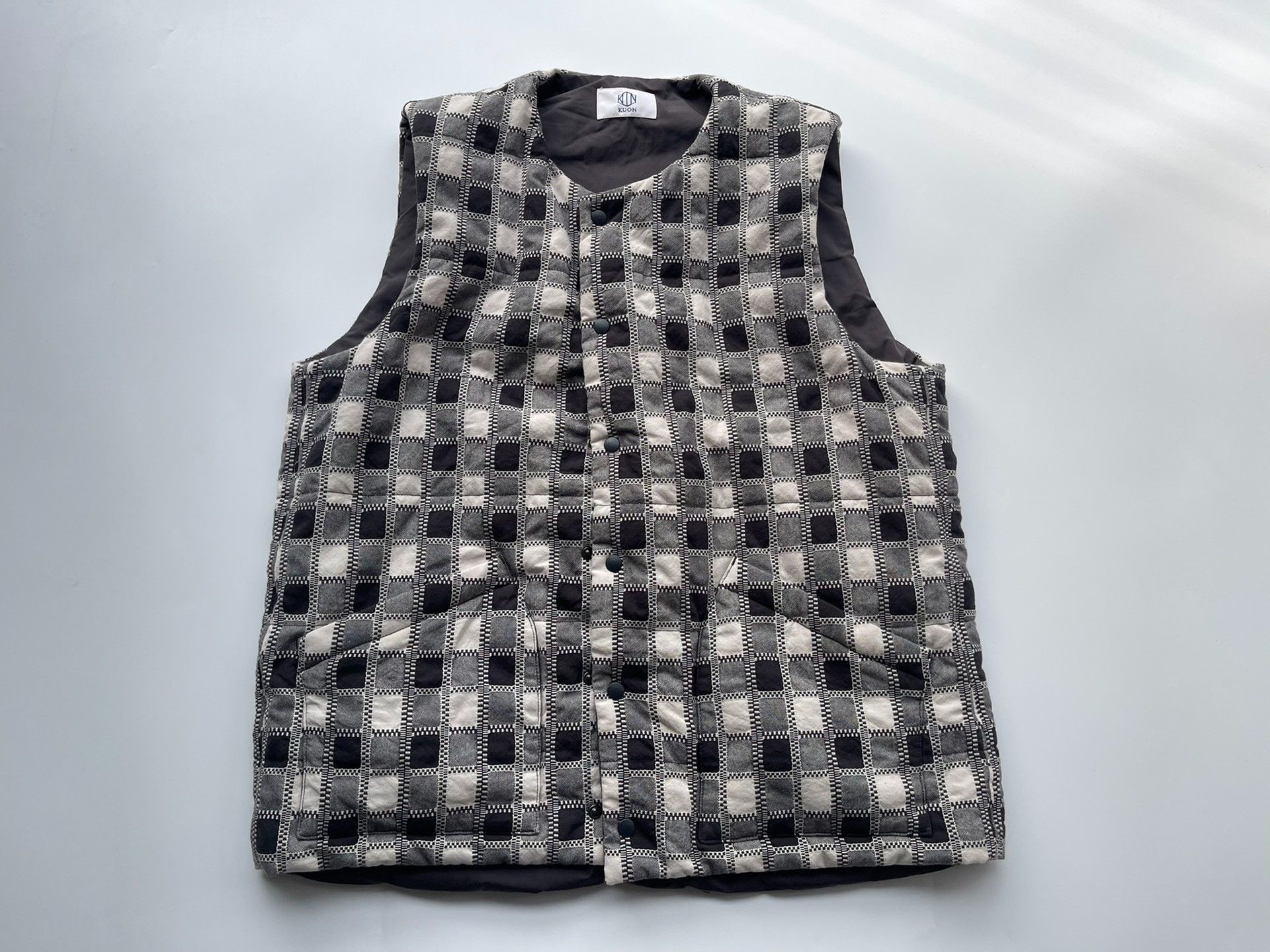 KUON Japanese Retro Checkered Padded Men's Vest Size US XL / EU 56 / 4 - 3 Thumbnail