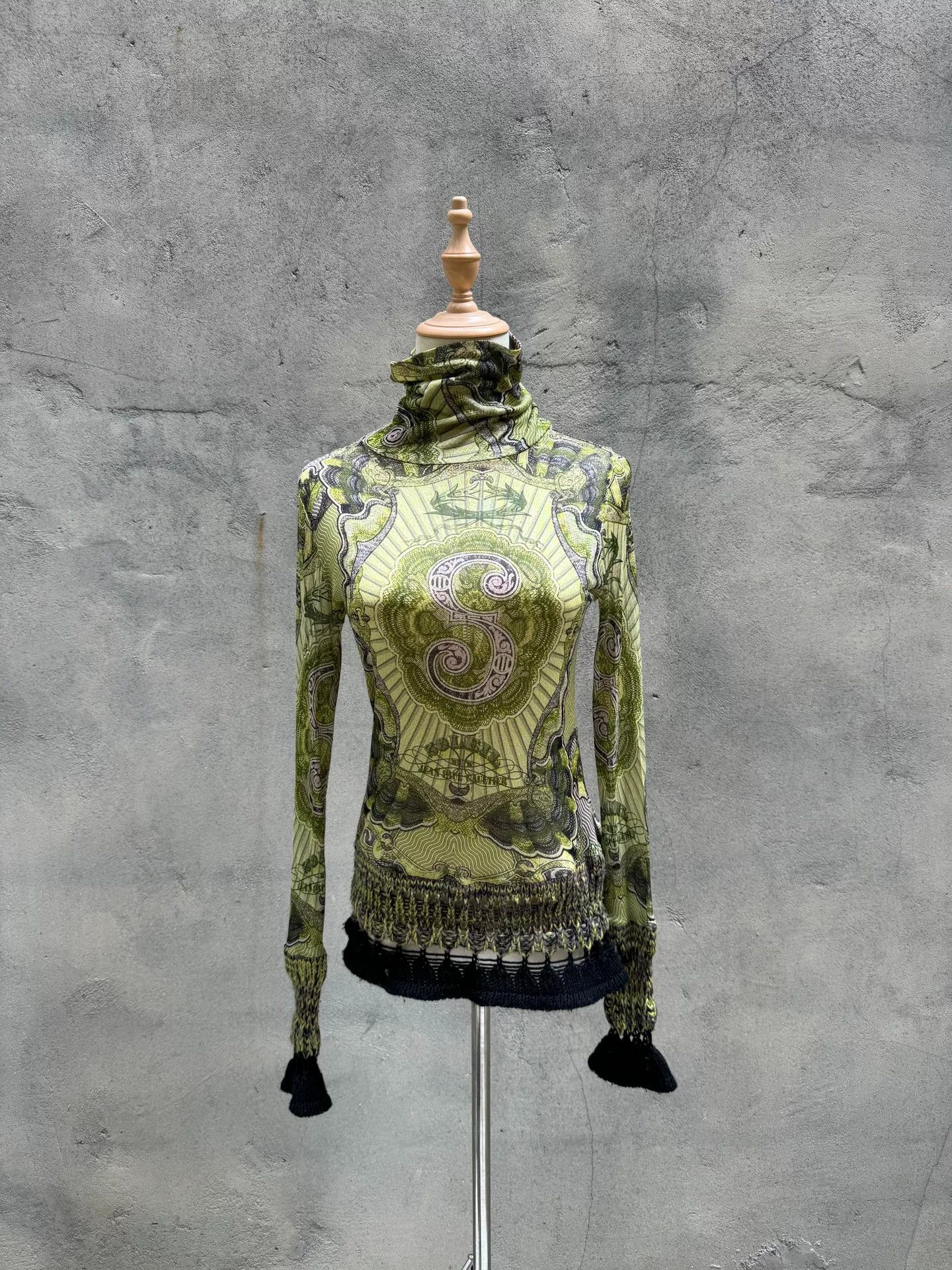 Jean Paul Gaultier Jean Paul Gaultier Green Dragon Mesh Shirt Size US S / EU 44-46 / 1 - 7 Thumbnail