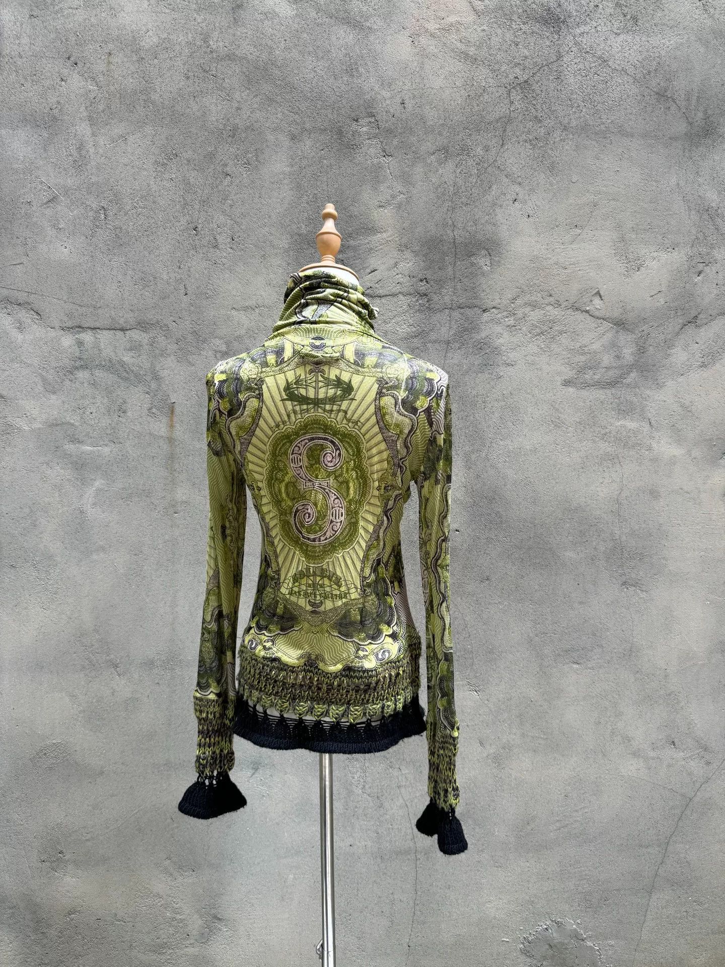 Jean Paul Gaultier Jean Paul Gaultier Green Dragon Mesh Shirt Size US S / EU 44-46 / 1 - 2 Thumbnail