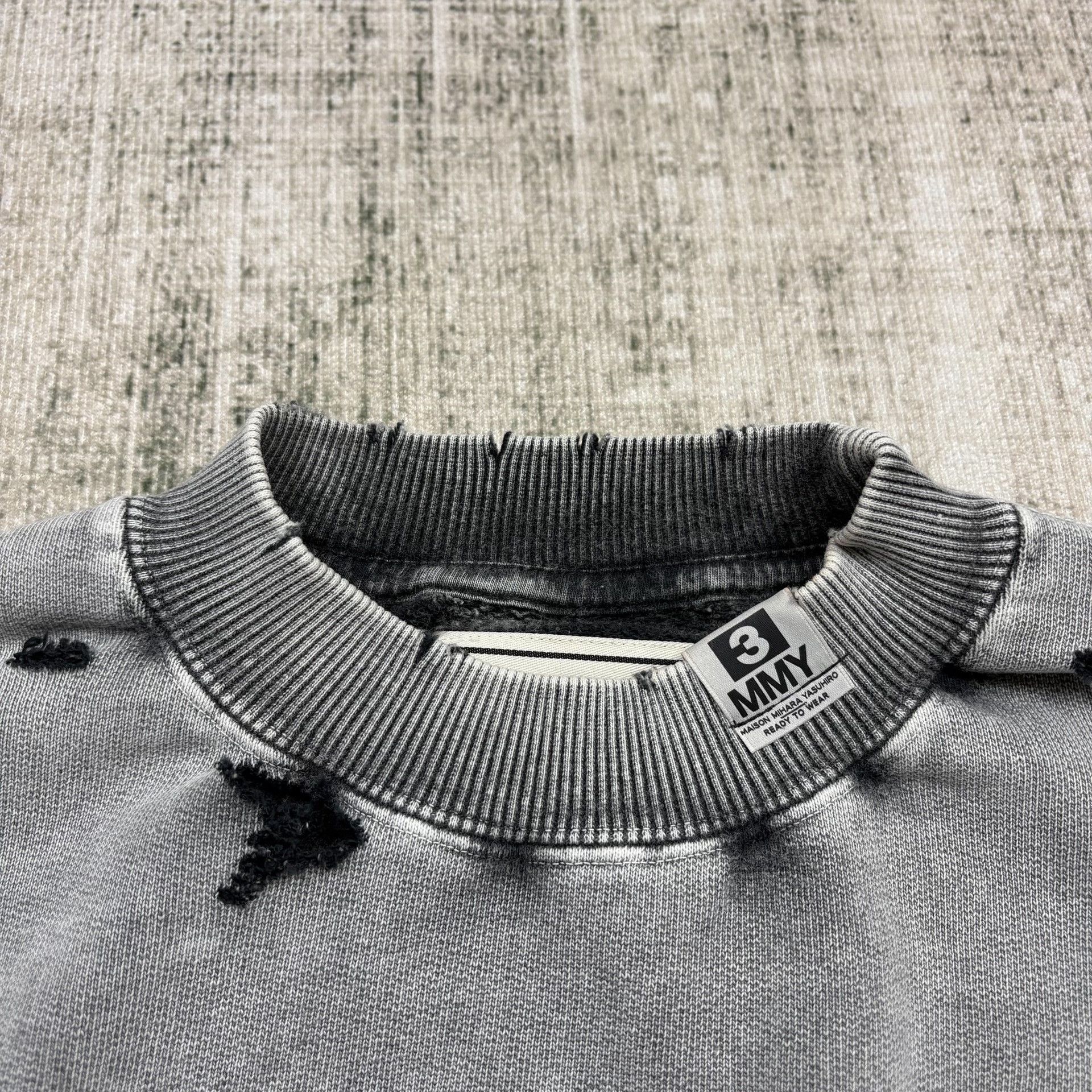 Maison MIHARA YASUHIRO MMY FW25 Women's Washed Cropped Sweatshirt Size XS / US 0-2 / IT 36-38 - 2 Thumbnail