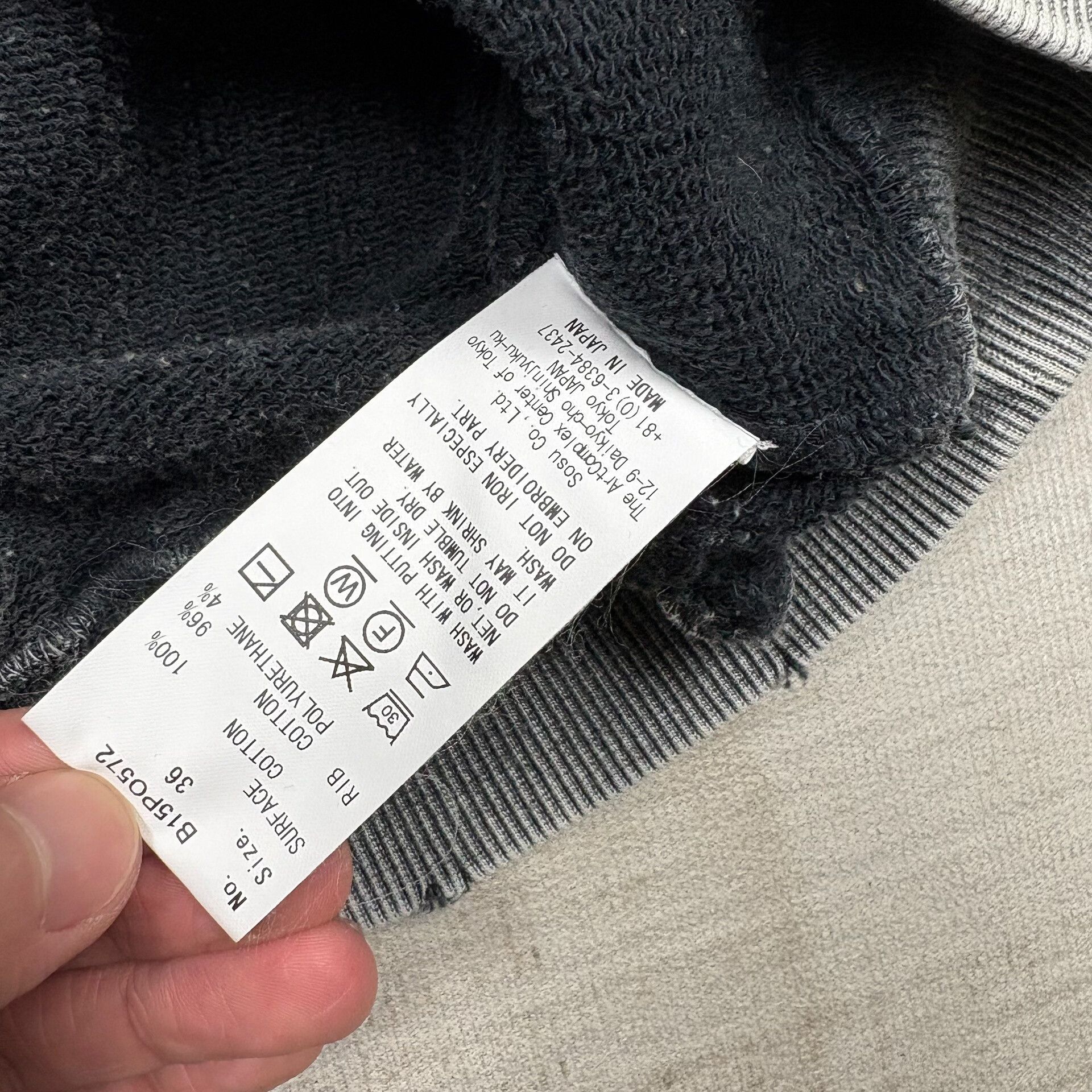 Maison MIHARA YASUHIRO MMY FW25 Women's Washed Cropped Sweatshirt Size XS / US 0-2 / IT 36-38 - 6 Thumbnail