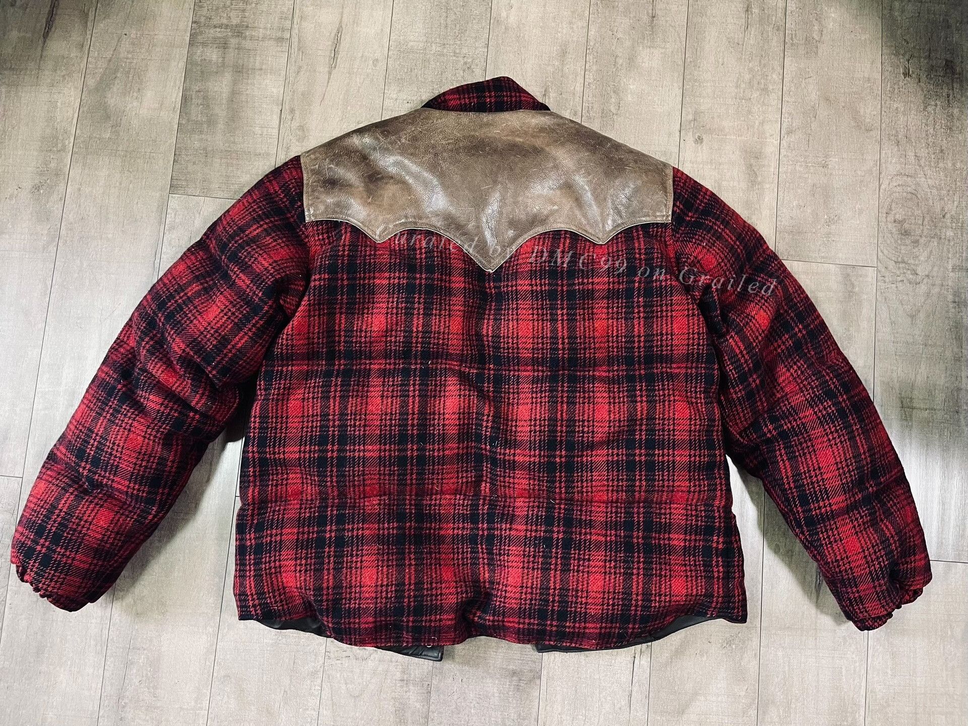 RRL Ralph Lauren RRL Vintage American Leather Wool Down Jacket Size US L / EU 52-54 / 3 - 5 Thumbnail