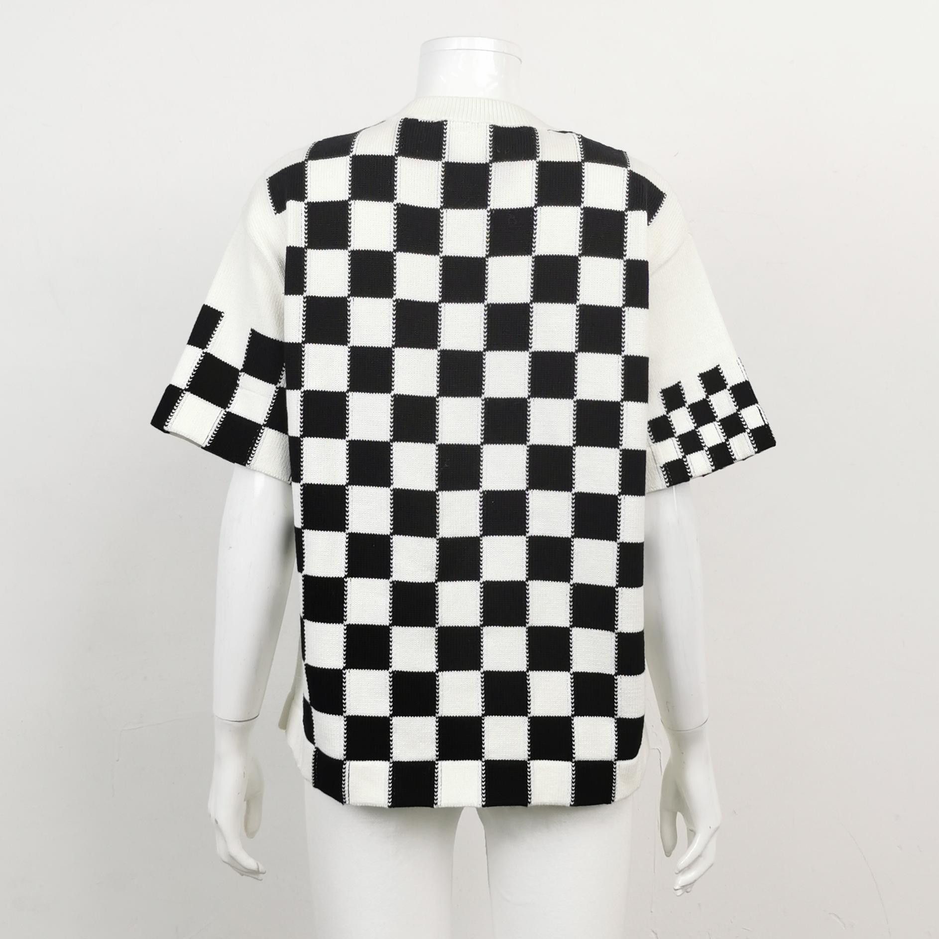 Louis Vuitton Checkerboard Short Sleeve Knit Sweater Size US M / EU 48-50 / 2 - 2 Thumbnail